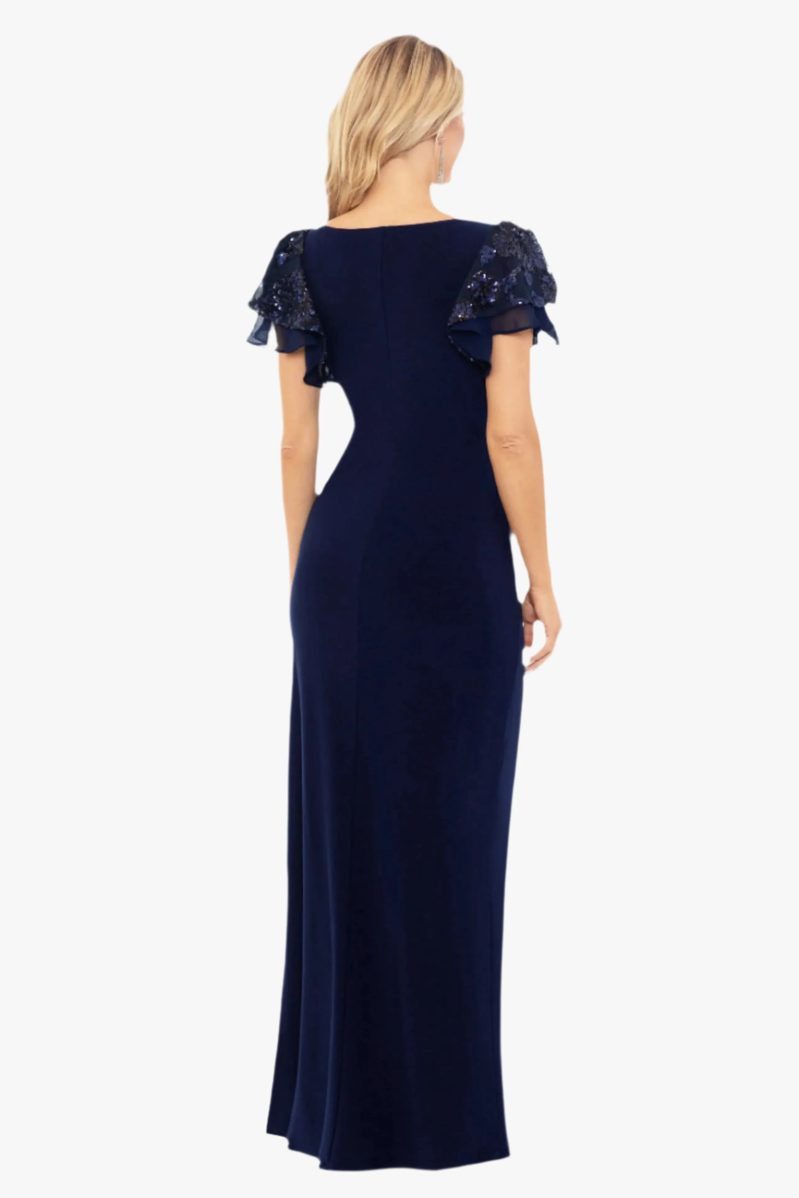 "Jennifer" Long Jersey Knit Sequin Sleeve Dress sold by Betsy & Adam product image thumbnail 2