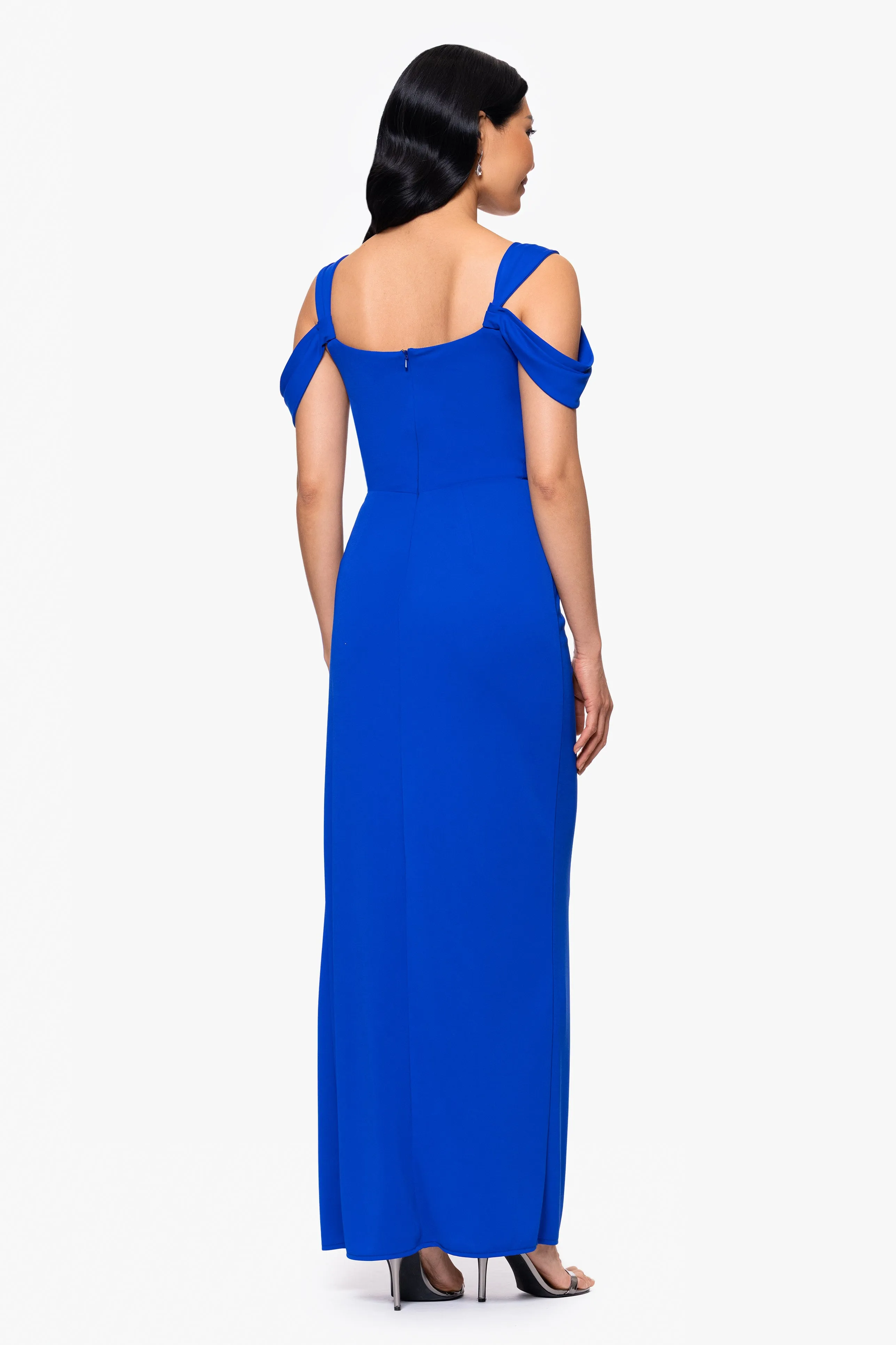 "Aderina" Matte Jersey Cold Shoulder Floor Length Dress sold by Betsy & Adam product image thumbnail 3