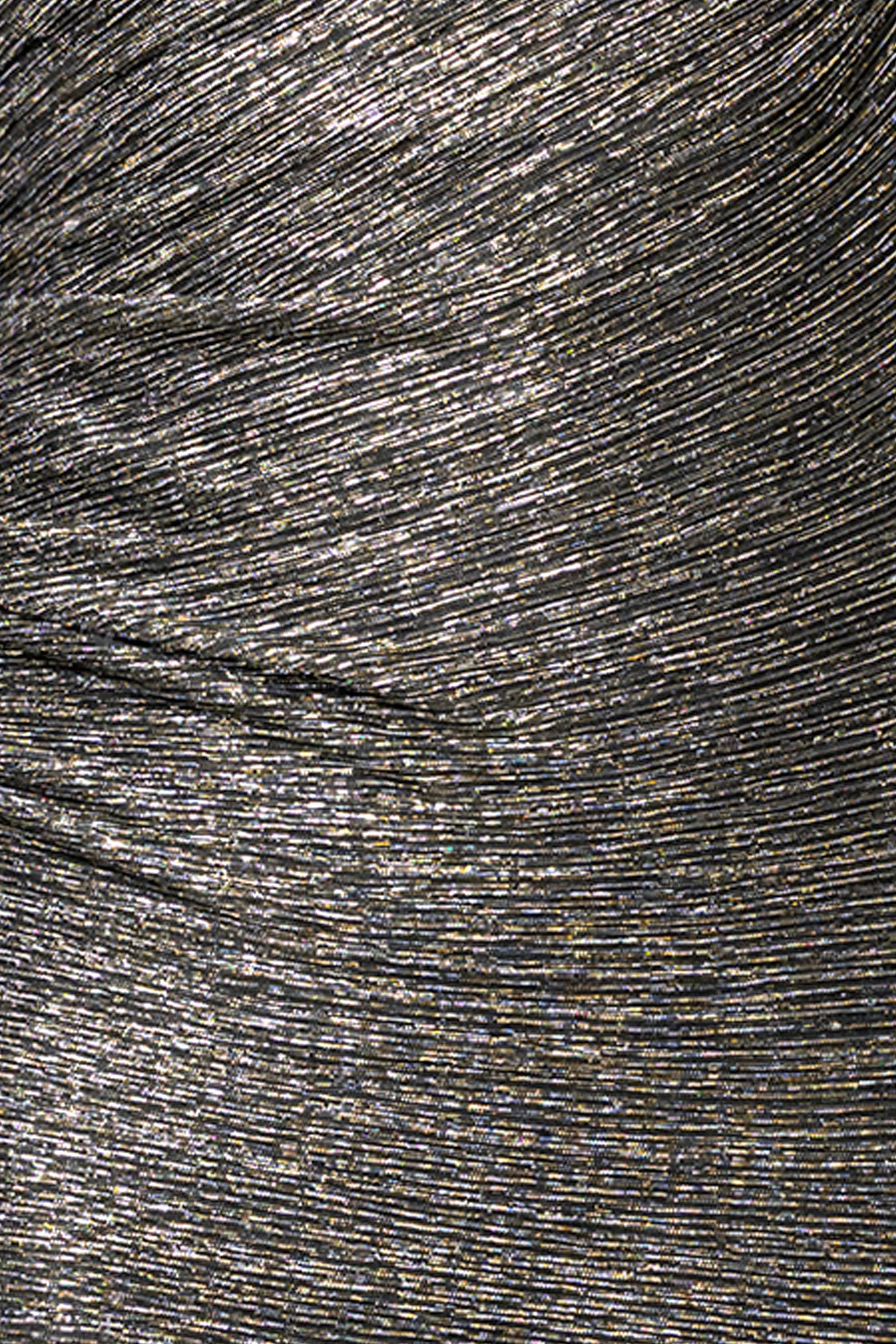 "Graclyn" Metallic Knit One Shoulder Flowy Sleeve Floor Length Dress sold by Betsy & Adam product image thumbnail 5