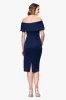 Petite "Sue" Techno Scuba V-Neck Knee Length Dress sold by Betsy & Adam