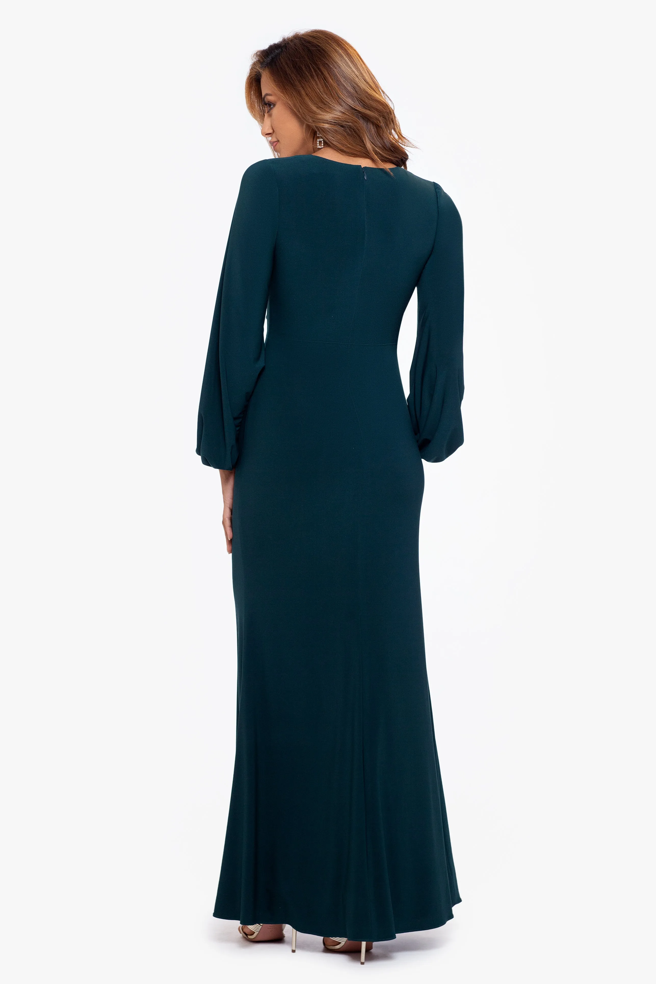 Petite "Hadley" Floor Length Stretch Knit Gown sold by Betsy & Adam product image thumbnail 4