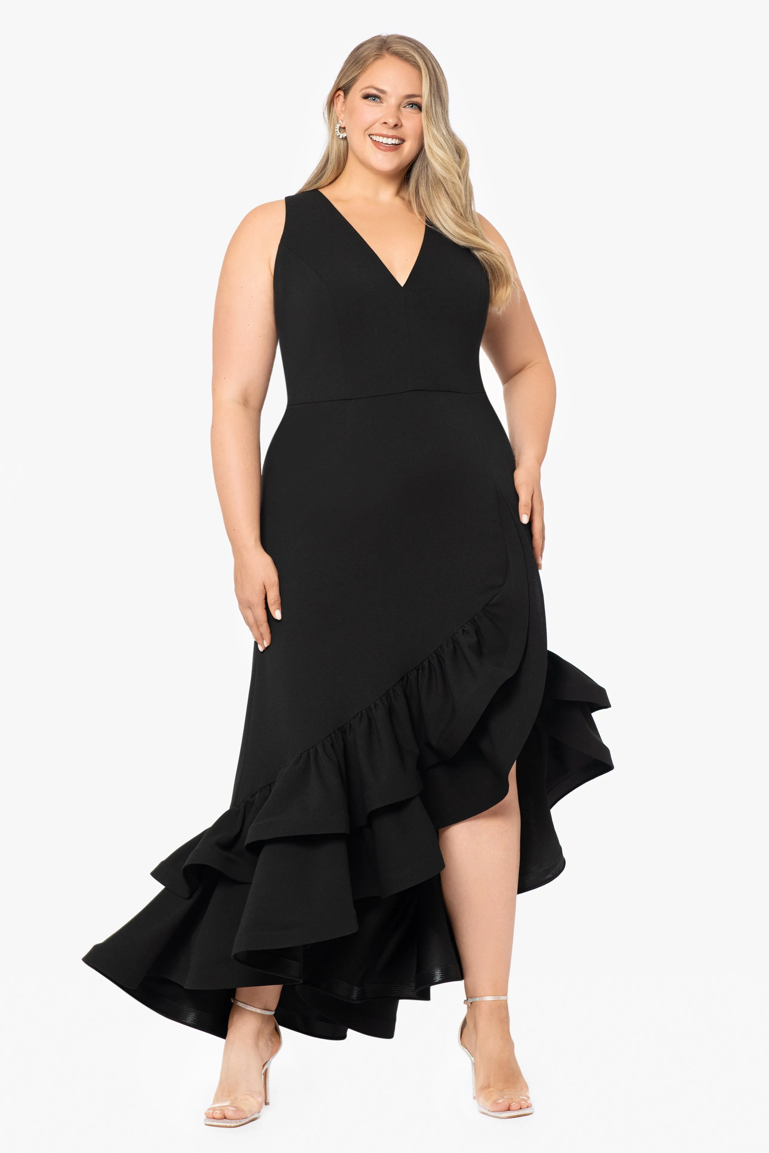 Plus "Mae" V-Neck Scuba Crepe Dress sold by Betsy & Adam product image thumbnail 3