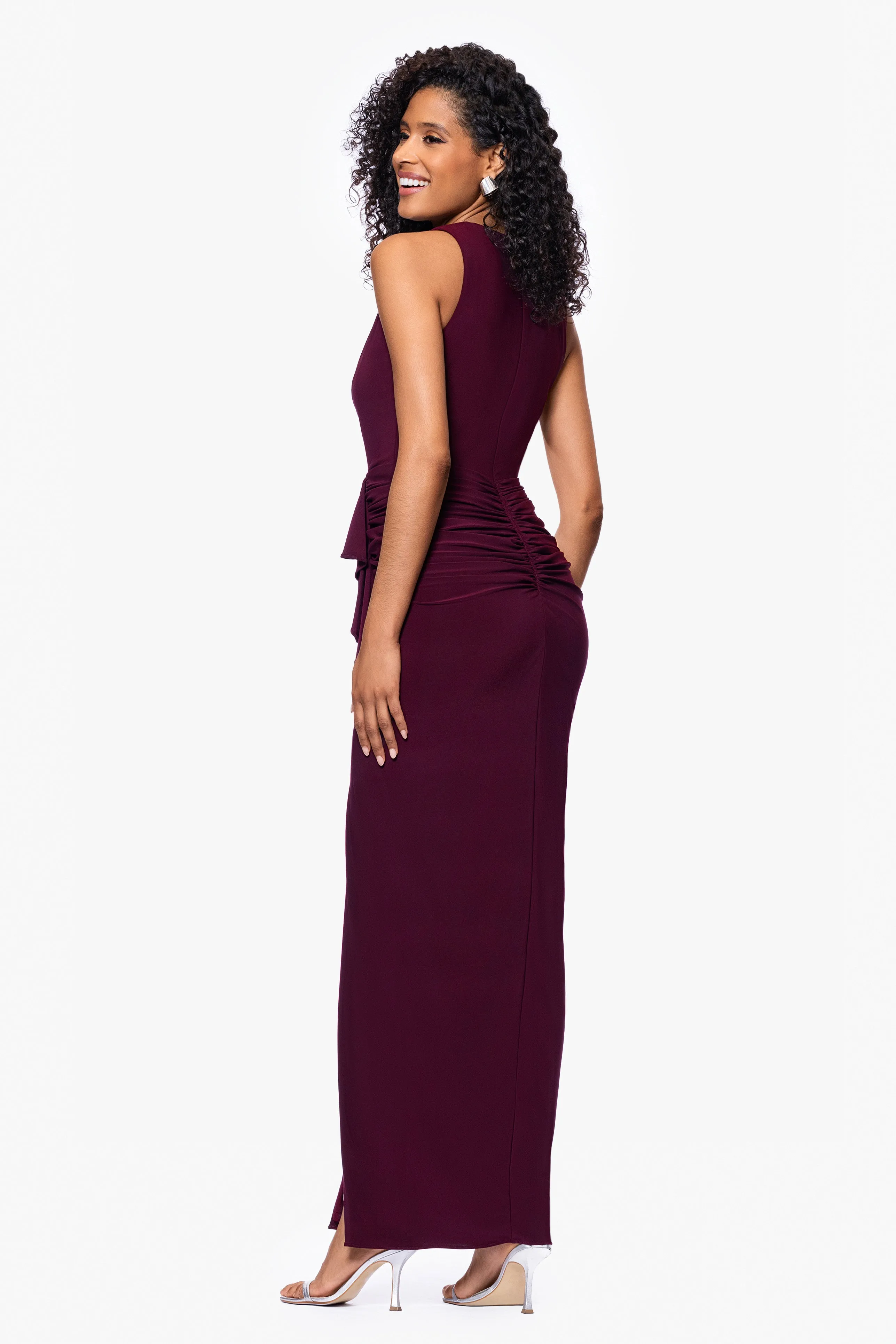 "Bobbi" Ruffled V-Neck Gown sold by Betsy & Adam product image thumbnail 3