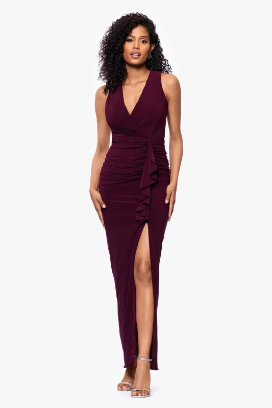 "Bobbi" Ruffled V-Neck Gown sold by Betsy & Adam