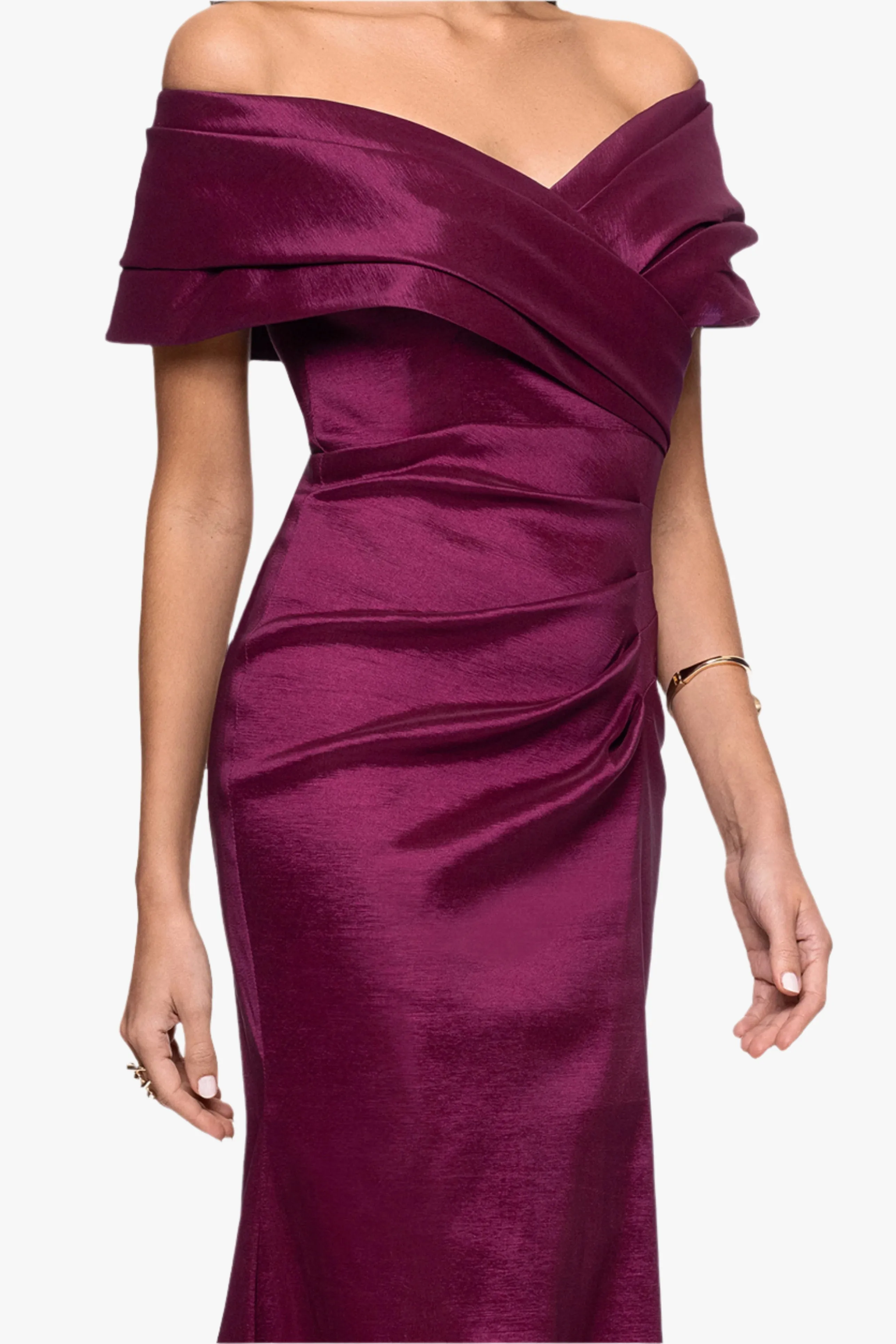 "Raquel" Taffeta Off the Shoulder Floor Length Dress sold by Betsy & Adam product image thumbnail 2