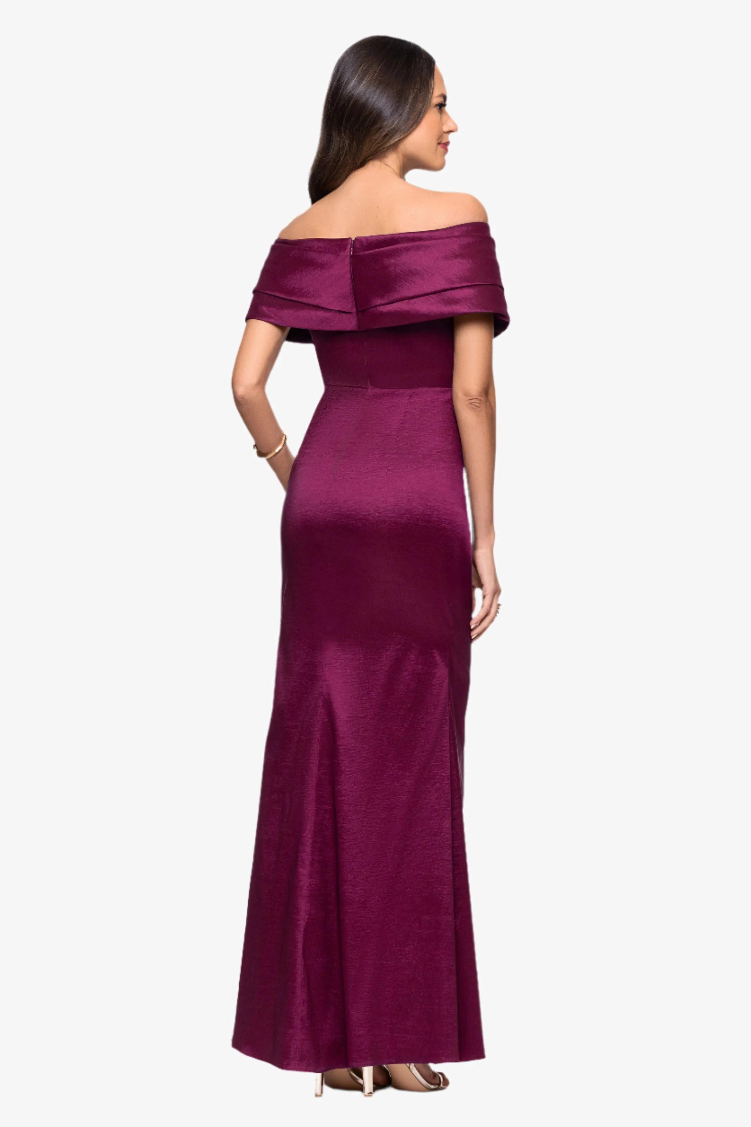 "Raquel" Taffeta Off the Shoulder Floor Length Dress sold by Betsy & Adam product image thumbnail 3