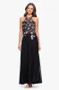 Petite "Maryse" Chiffon Embroidered Bodice Floor Length Dress sold by Betsy & Adam