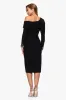 "Tiana" Jersey Knit Drop Shoulder Embellished Long Sleeve Midi Dress sold by Betsy & Adam