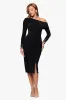 "Tiana" Jersey Knit Drop Shoulder Embellished Long Sleeve Midi Dress sold by Betsy & Adam