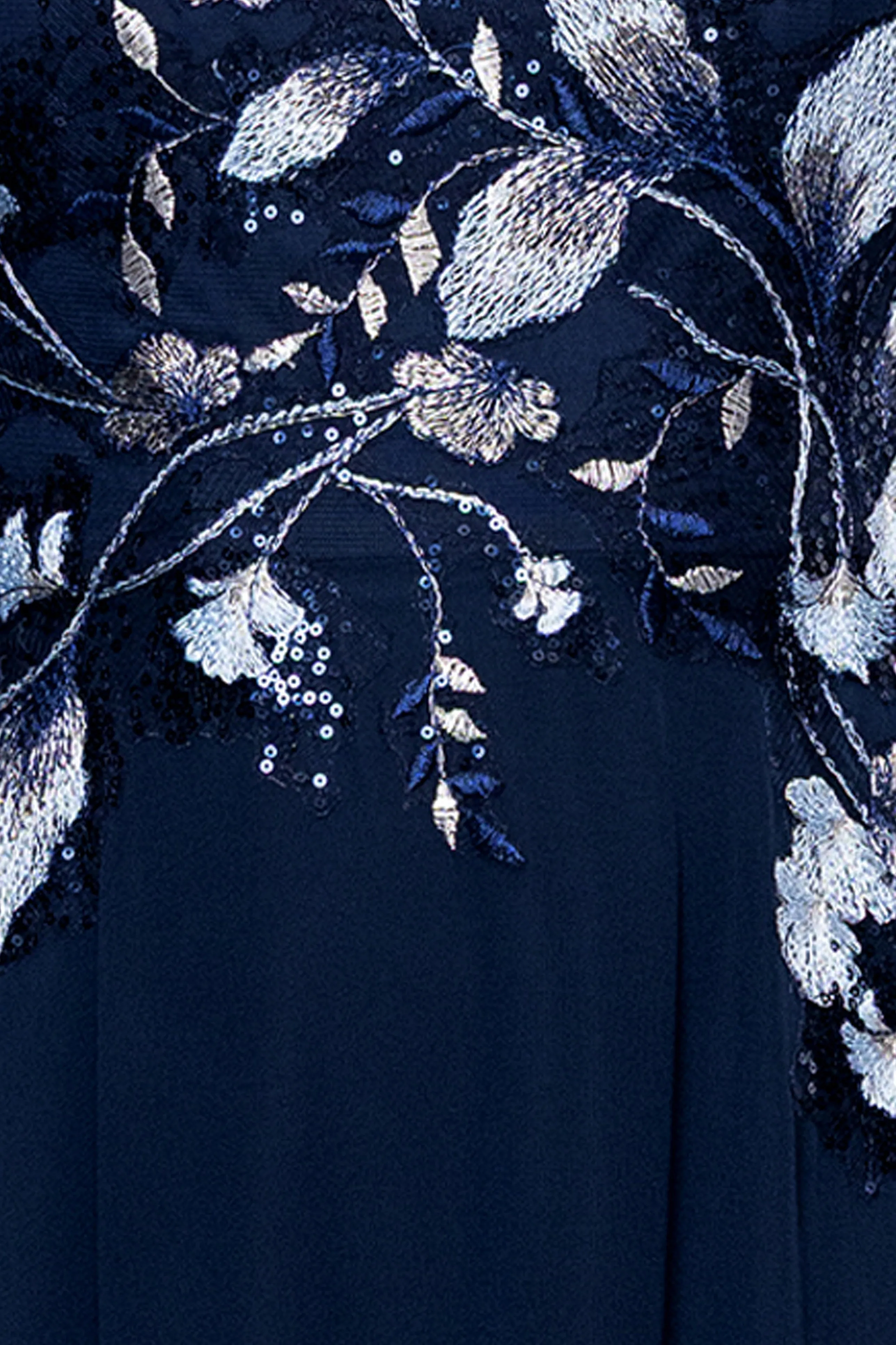 "Juliette" Chiffon 3/4 Sleeve Embroidered Bodice Floor Length Dress sold by Betsy & Adam product image thumbnail 5