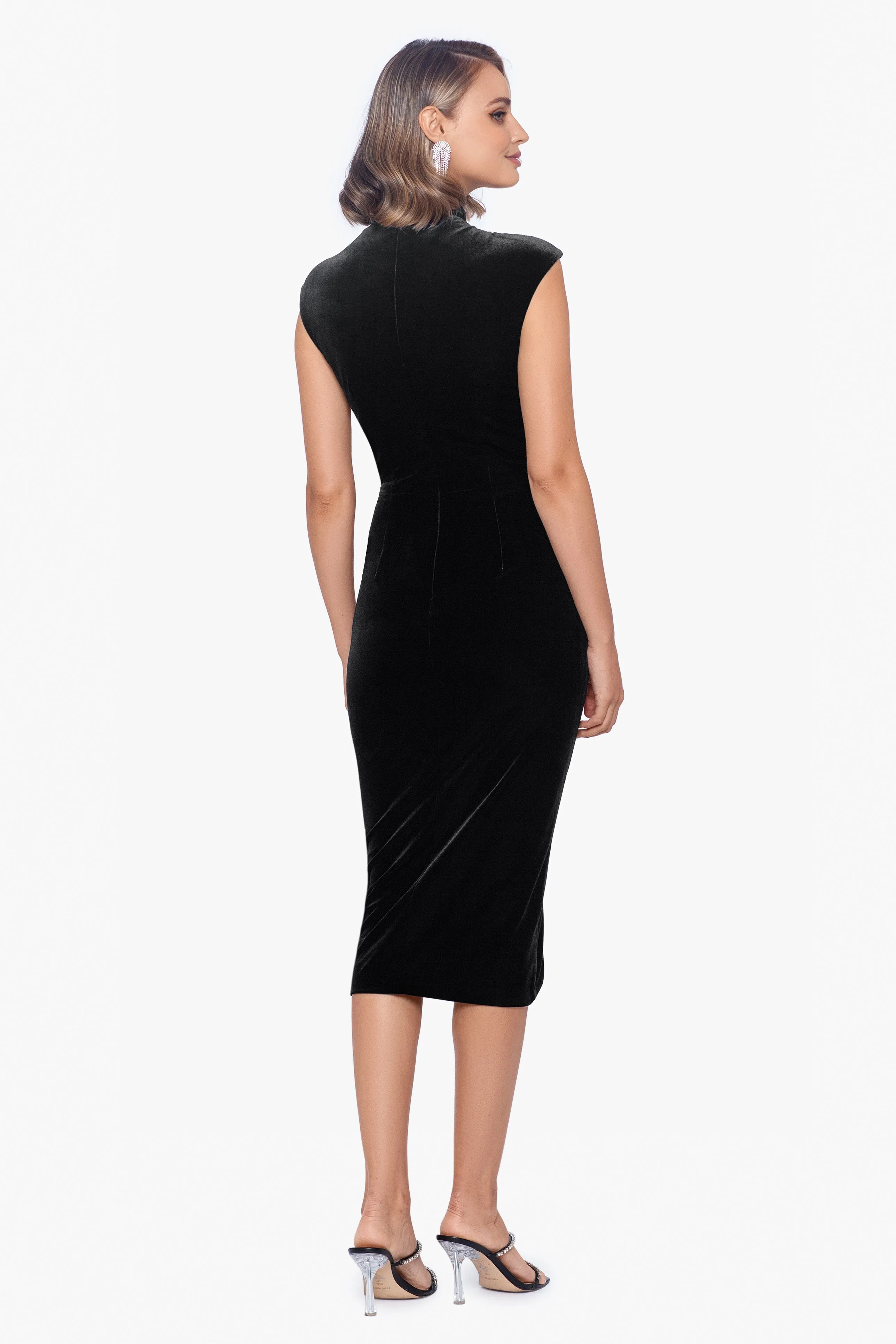 "Mirabel" Short Velvet Wrap With Button Dress sold by Betsy & Adam product image thumbnail 2