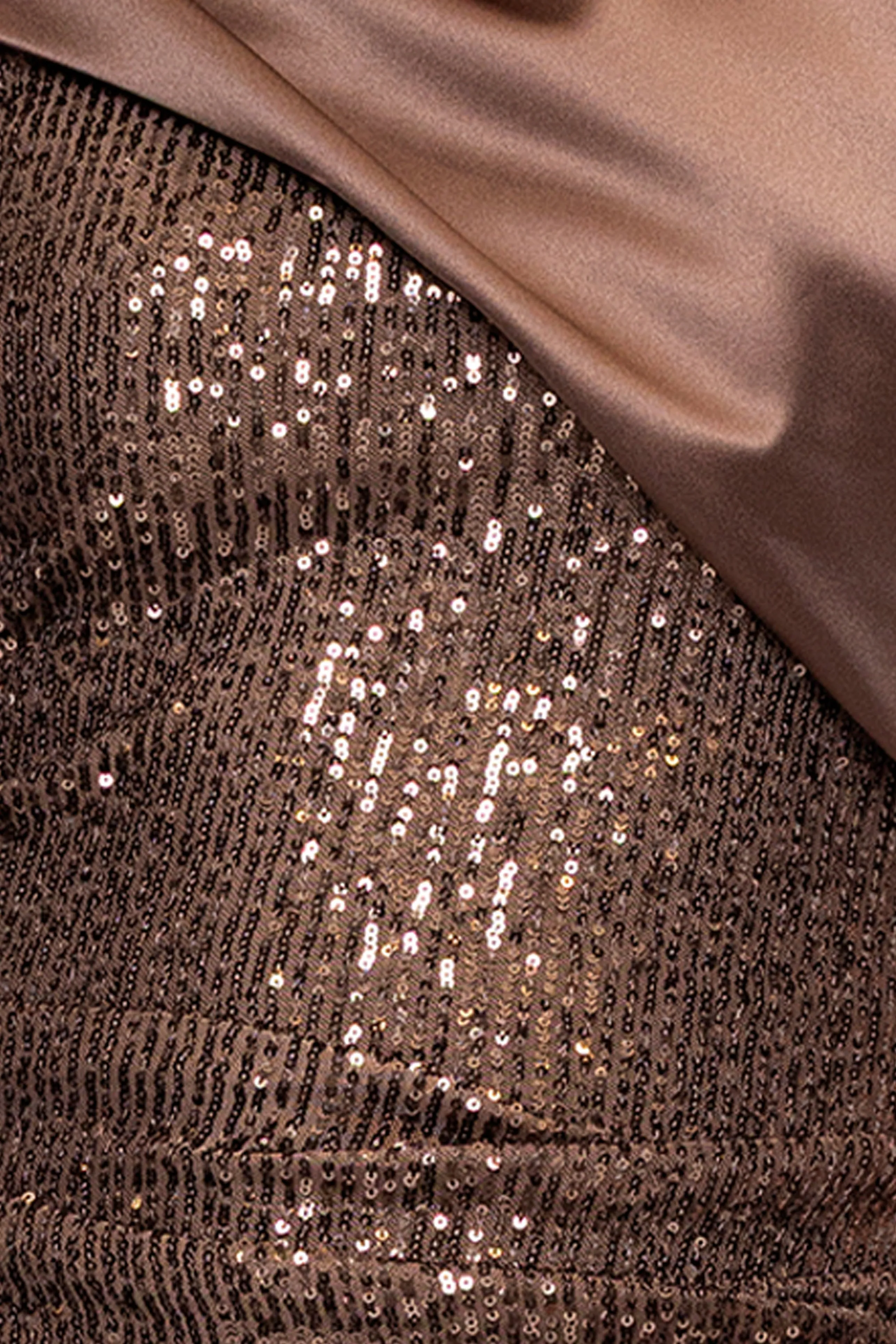 "Jillian" Sequin One Shoulder Satin Neckline Floor Length Dress sold by Betsy & Adam product image thumbnail 5