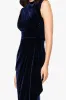 "Fran" Velvet Side Rouched Drape High Neck Floor Length Dress sold by Betsy & Adam