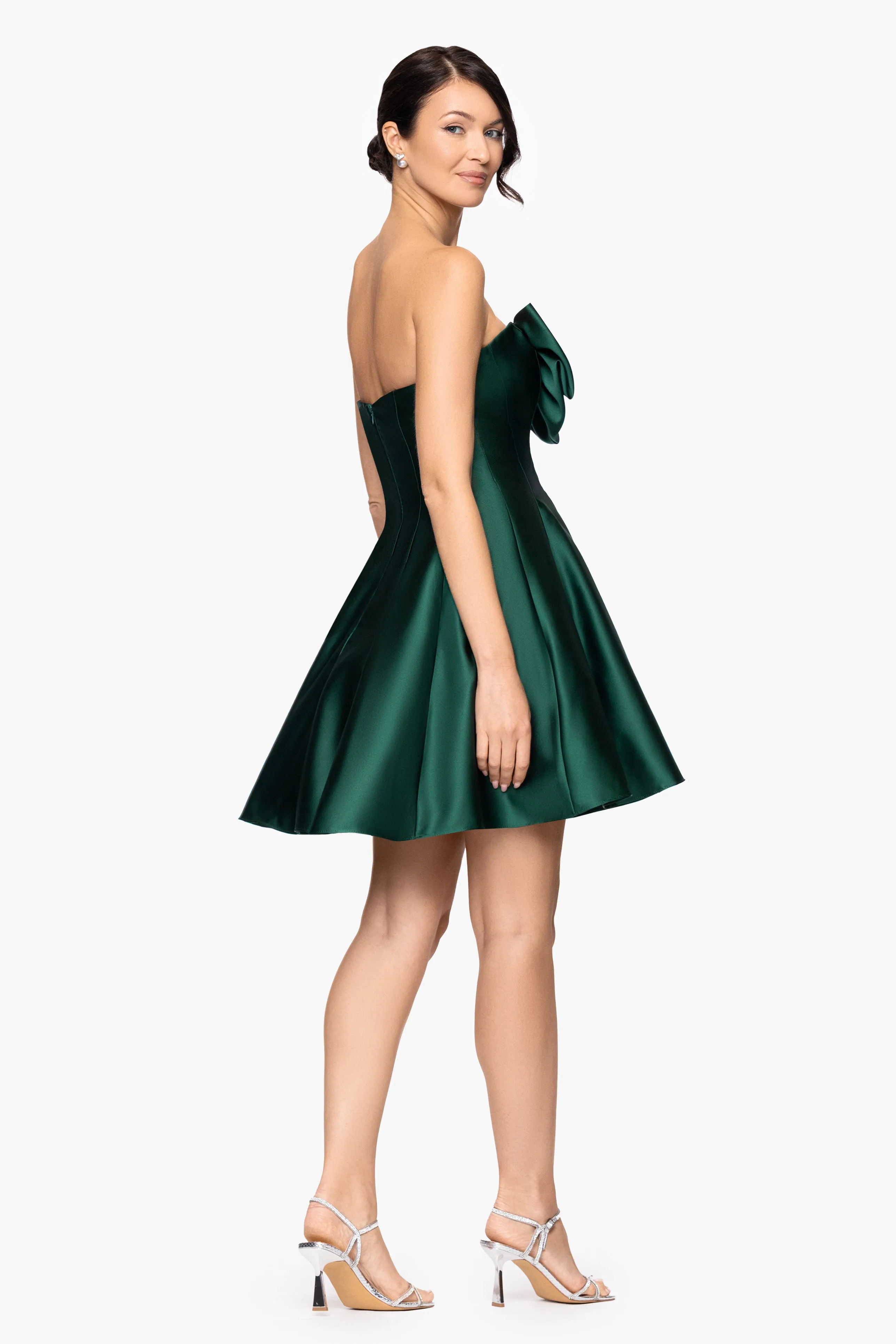 "Paris" Satin Strapless Bow Short Dress sold by Betsy & Adam product image thumbnail 3