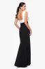"Clarke" Scuba Crepe and Satin One Shoulder Floor Length Dress sold by Betsy & Adam