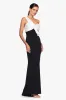 "Clarke" Scuba Crepe and Satin One Shoulder Floor Length Dress sold by Betsy & Adam