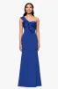 "Clarke" Scuba Crepe and Satin One Shoulder Floor Length Dress sold by Betsy & Adam