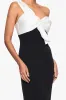 "Clarke" Scuba Crepe and Satin One Shoulder Floor Length Dress sold by Betsy & Adam