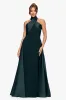 "Dina" Scuba Crepe Twist Halter Neck Floor Length Gown sold by Betsy & Adam