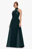 "Dina" Scuba Crepe Twist Halter Neck Floor Length Gown sold by Betsy & Adam