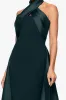 "Dina" Scuba Crepe Twist Halter Neck Floor Length Gown sold by Betsy & Adam