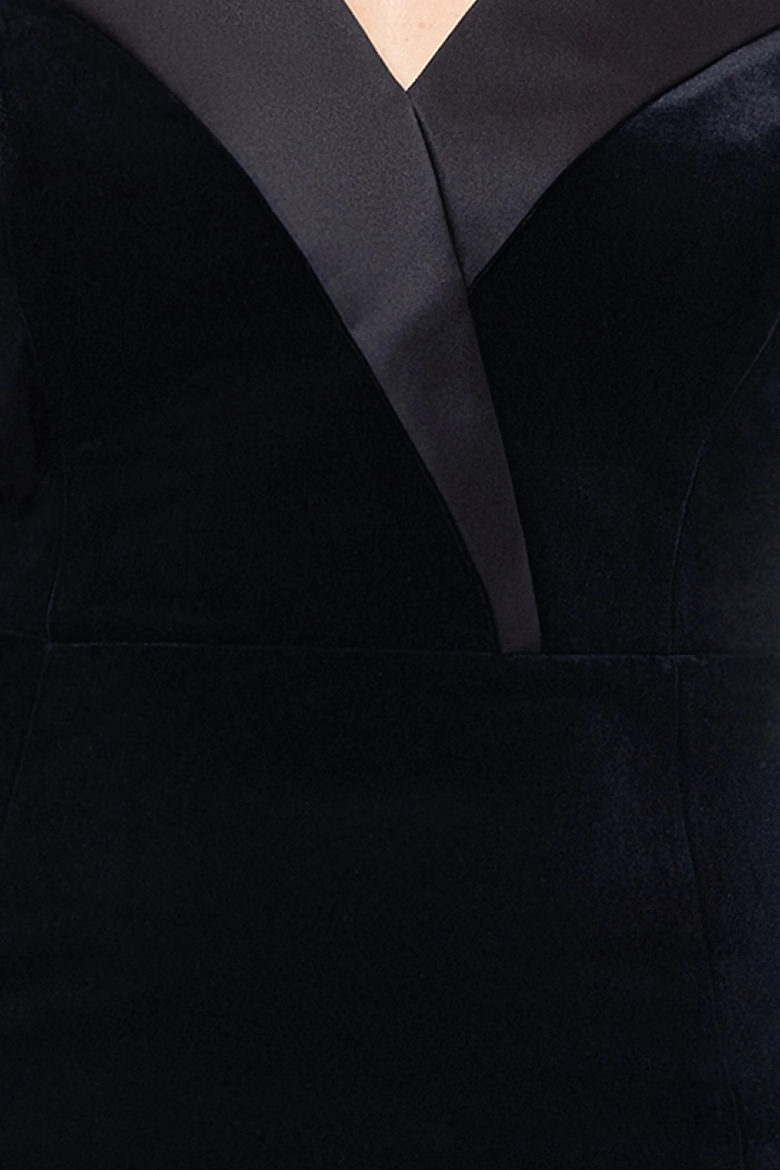 Plus "Liliana" Long Velvet Strapless Tuxedo Dress sold by Betsy & Adam product image thumbnail 5