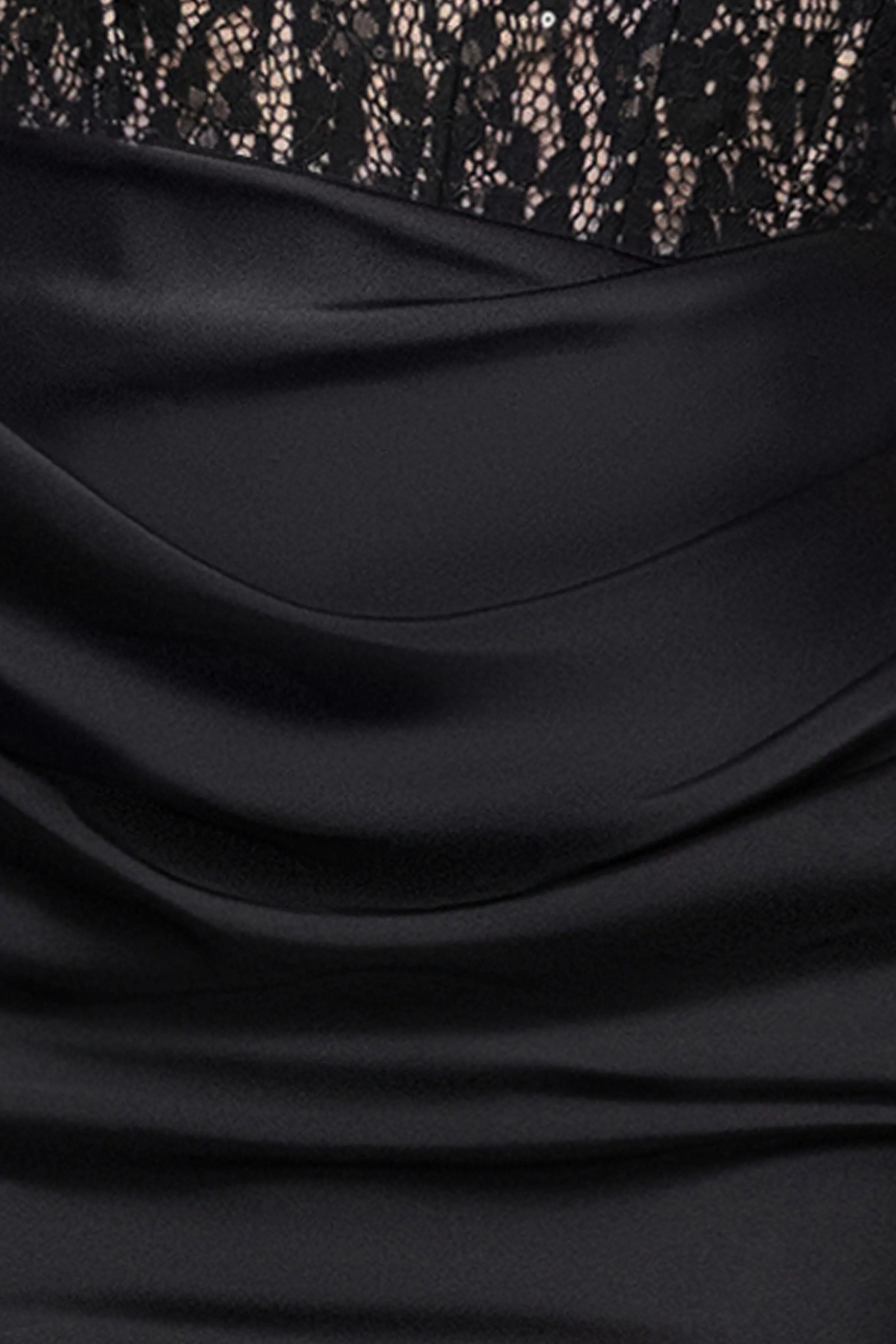 "Velma" Lace Corset Bodice and Satin Skirt Strapless Floor Length Dress sold by Betsy & Adam product image thumbnail 5