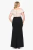 Plus "Yasmeen" Long Off The Shoulder Scuba Crepe Gown sold by Betsy & Adam