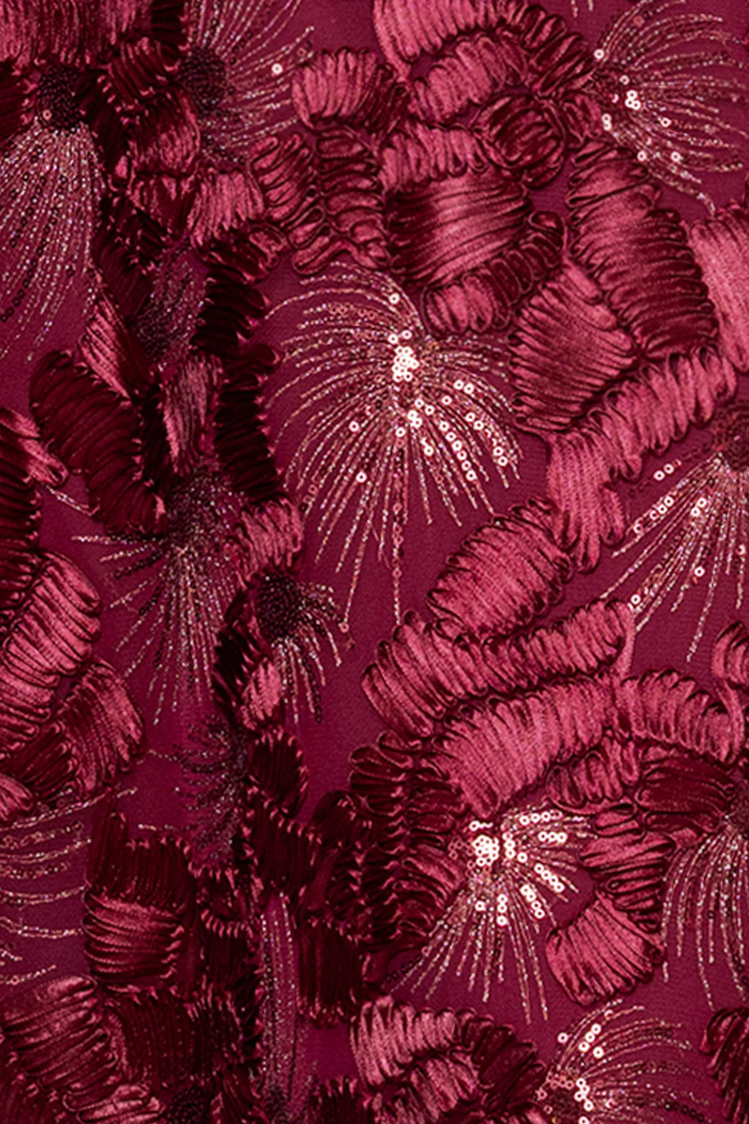 "Fabiana" Halter Neck Soutache and Sequin Floor Length Dress sold by Betsy & Adam product image thumbnail 5