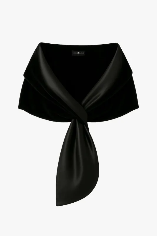 "Rosemary" Velvet and Satin Pull-Through Shawl Wrap sold by Betsy & Adam