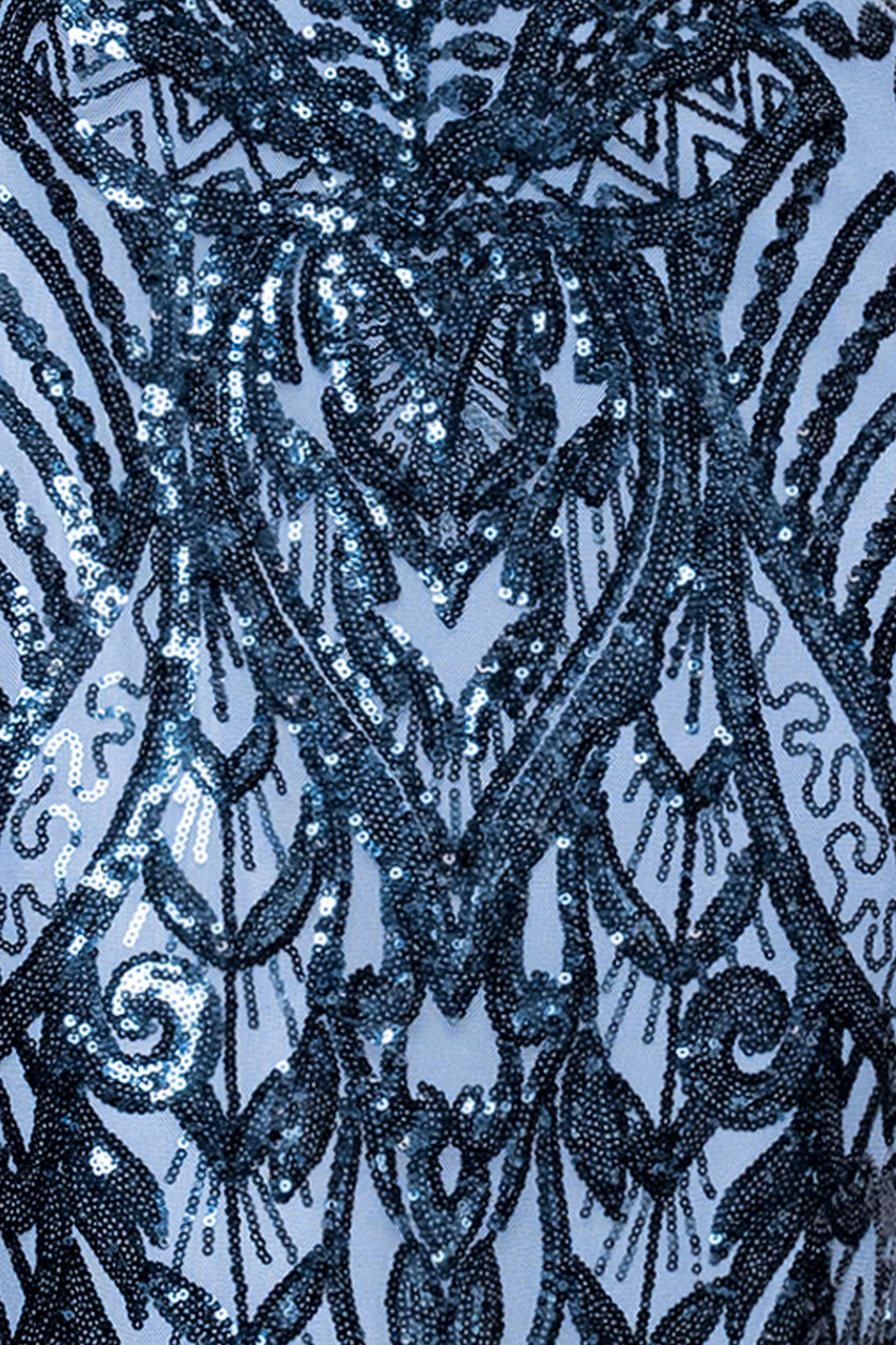 "Melina" Sequin Placement Embellished Mock Neck Floor Length Dress sold by Betsy & Adam product image thumbnail 5