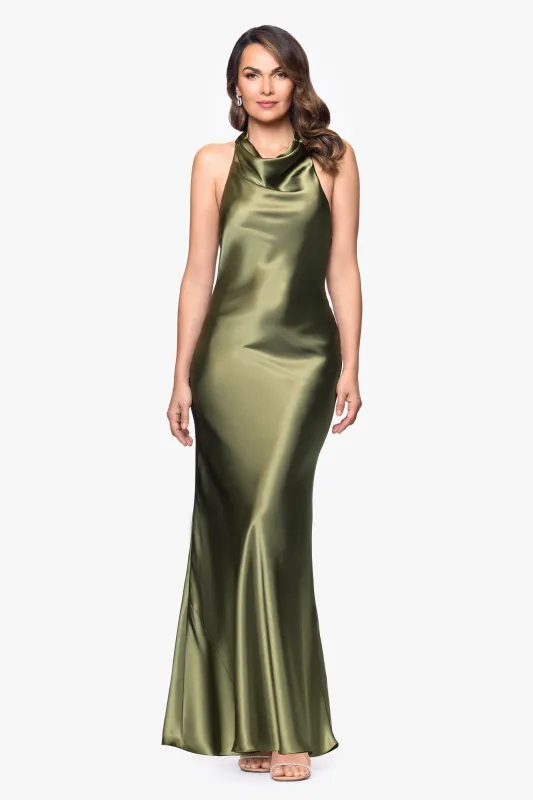 "Shannon" Halter Necktie Floor Length Dress sold by Betsy & Adam