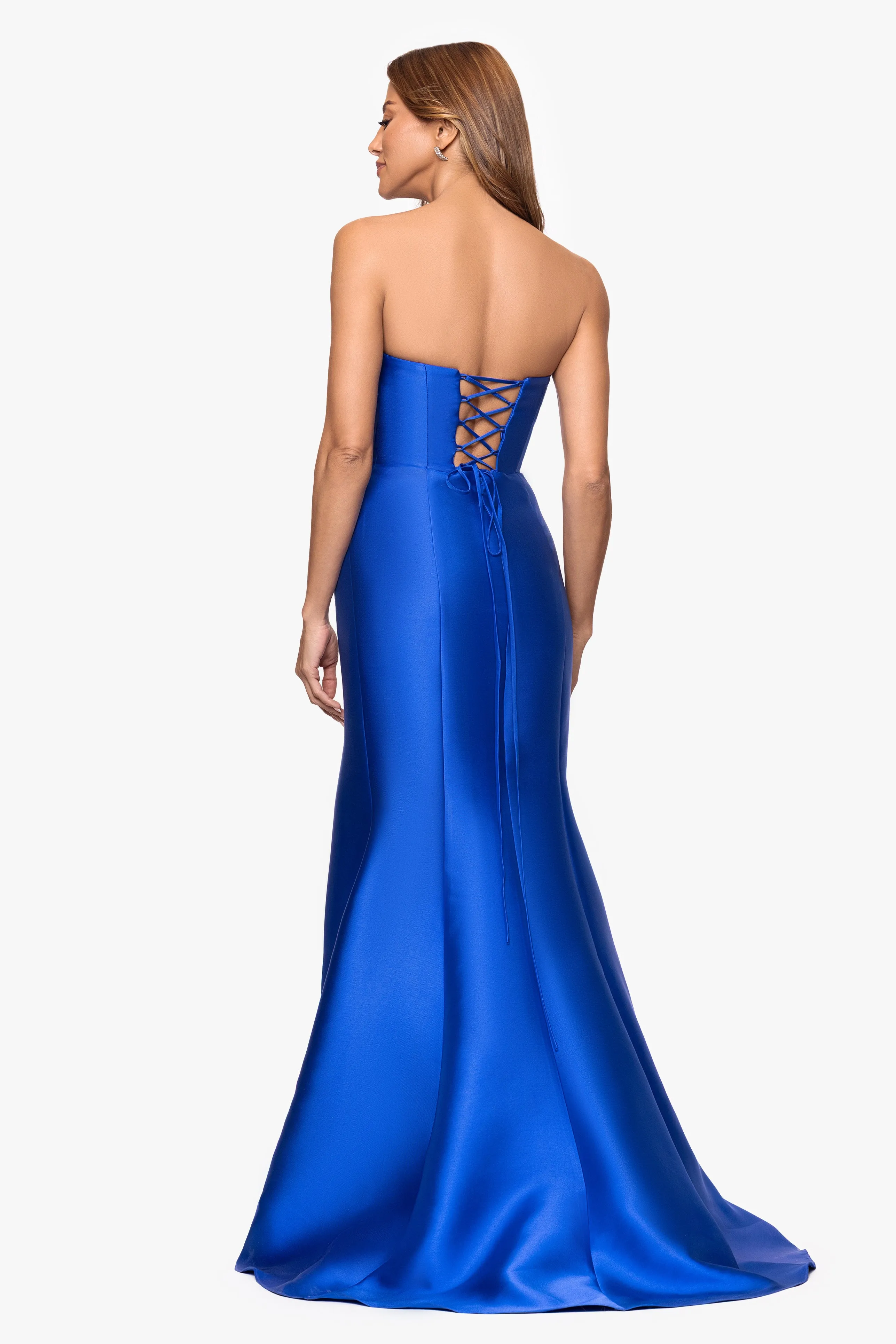 "Trinity" Mikado Strapless Tieback Floor Length Dress sold by Betsy & Adam product image thumbnail 3