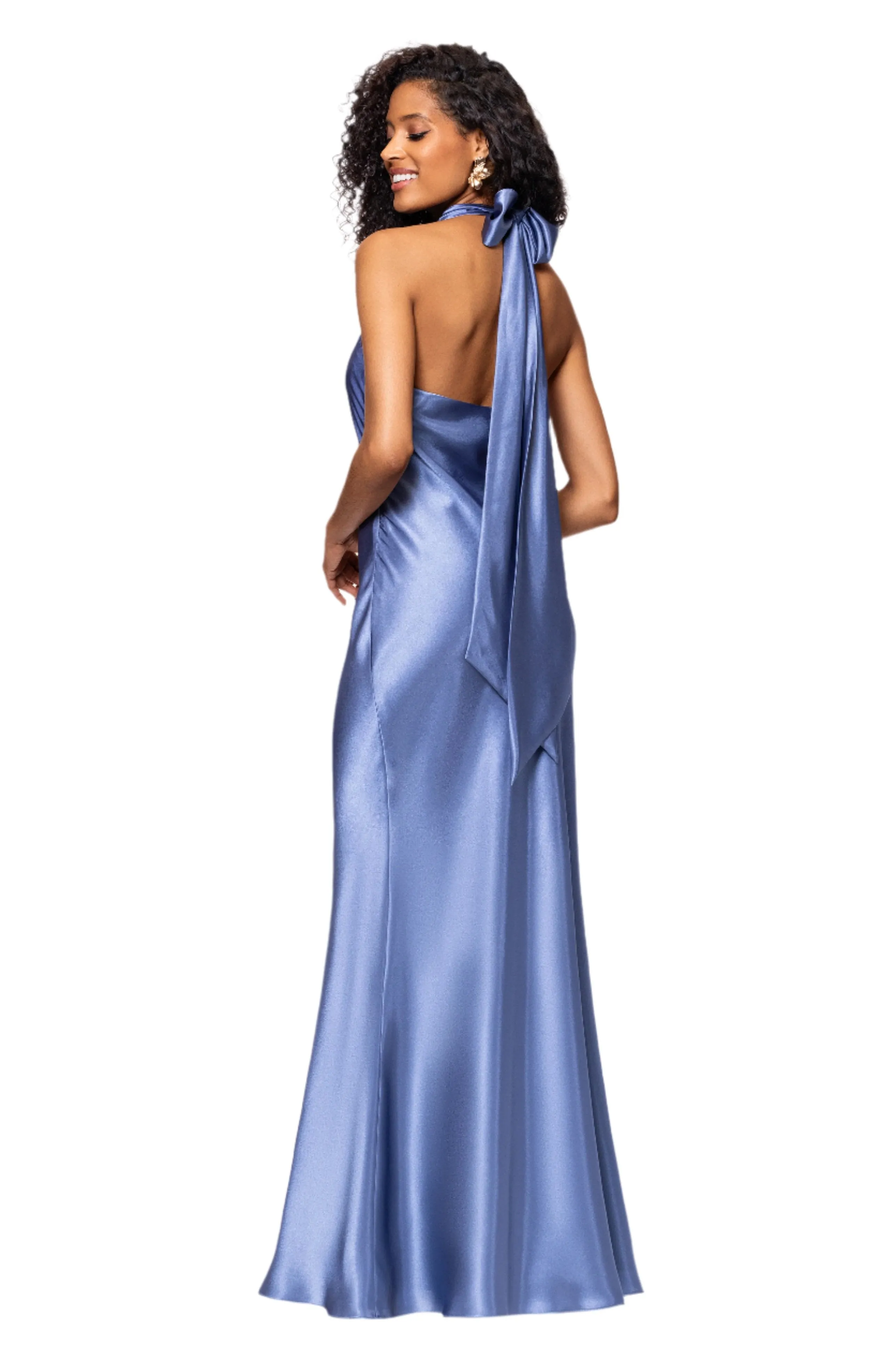"Shannon" Halter Necktie Floor Length Dress sold by Betsy & Adam product image thumbnail 3