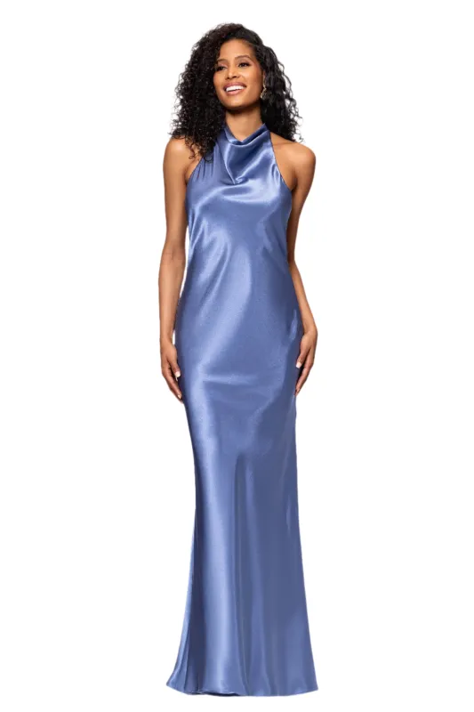 "Shannon" Halter Necktie Floor Length Dress sold by Betsy & Adam