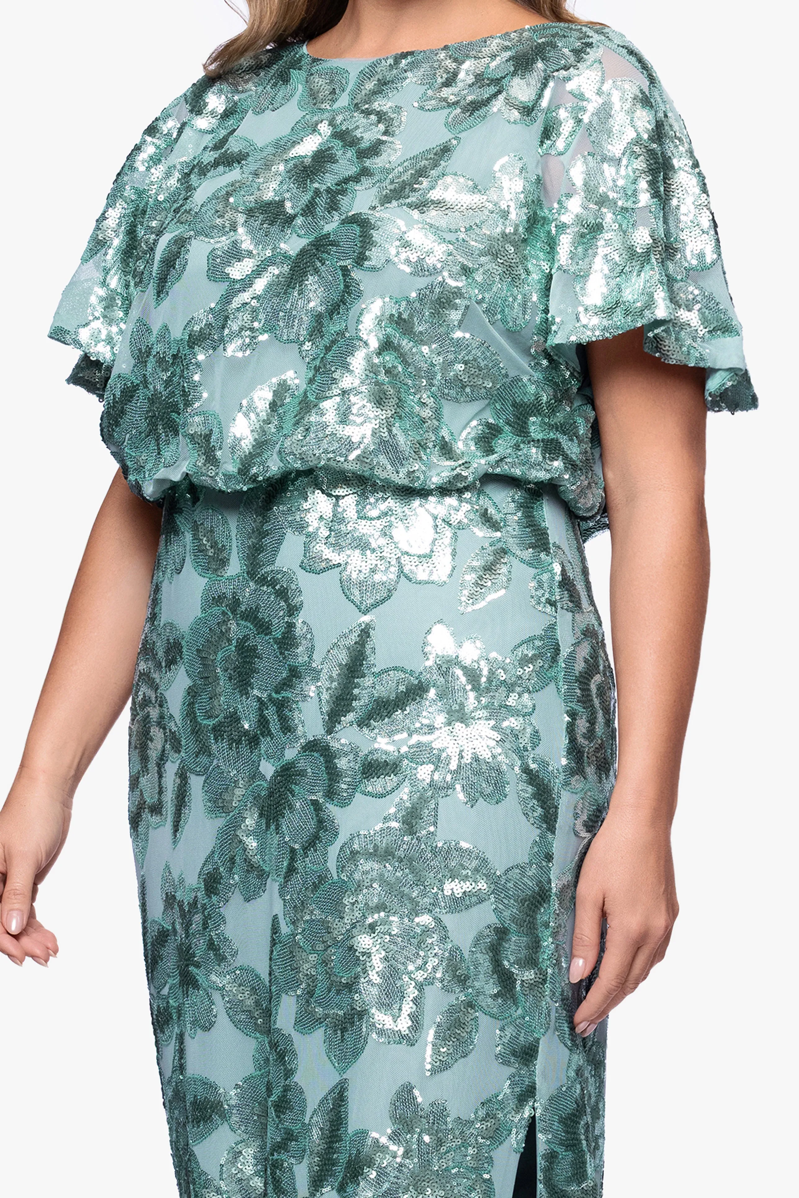 Plus "Tracy" Sequin Embellished Floor Length Dress sold by Betsy & Adam product image thumbnail 2