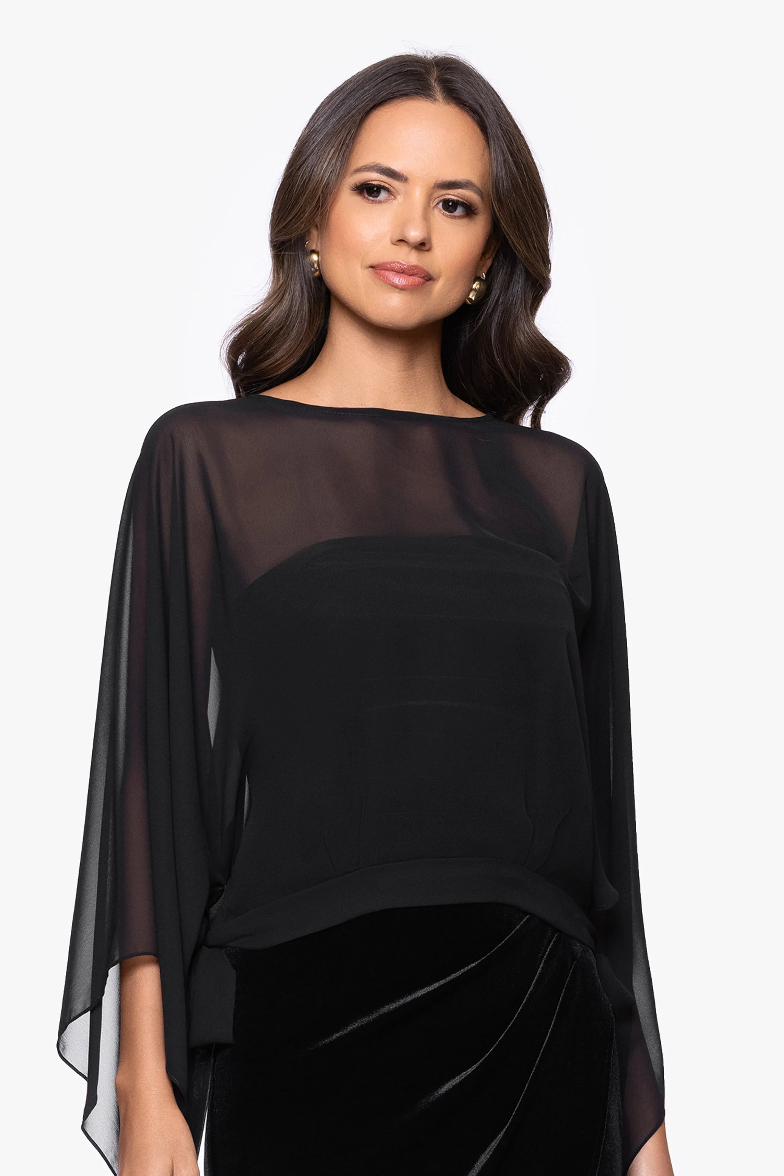 "Demi" Chiffon Pullover Shawl Wrap sold by Betsy & Adam product image thumbnail 5