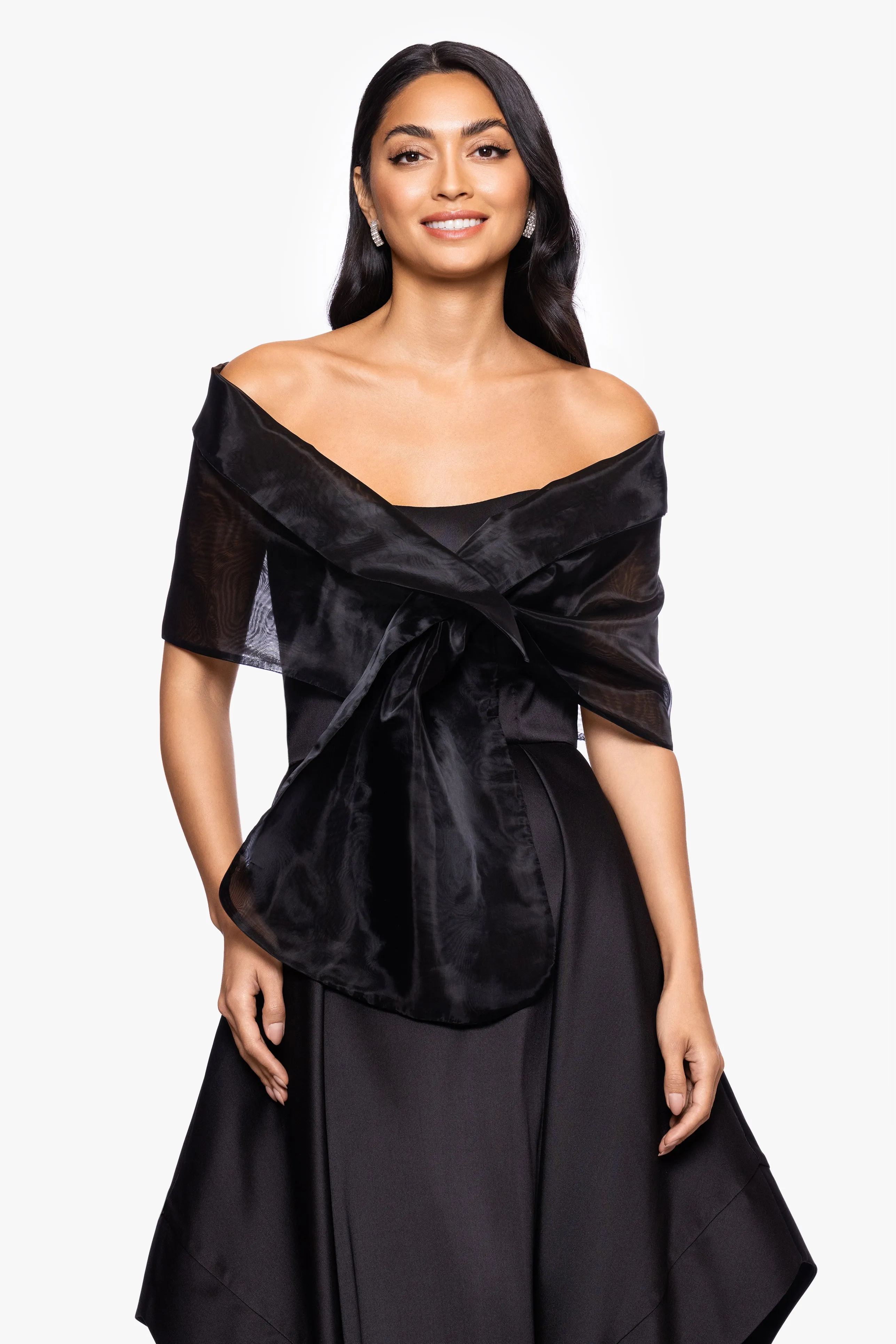 "Joan" Pull Through Organza Shawl Wrap sold by Betsy & Adam product image thumbnail 5