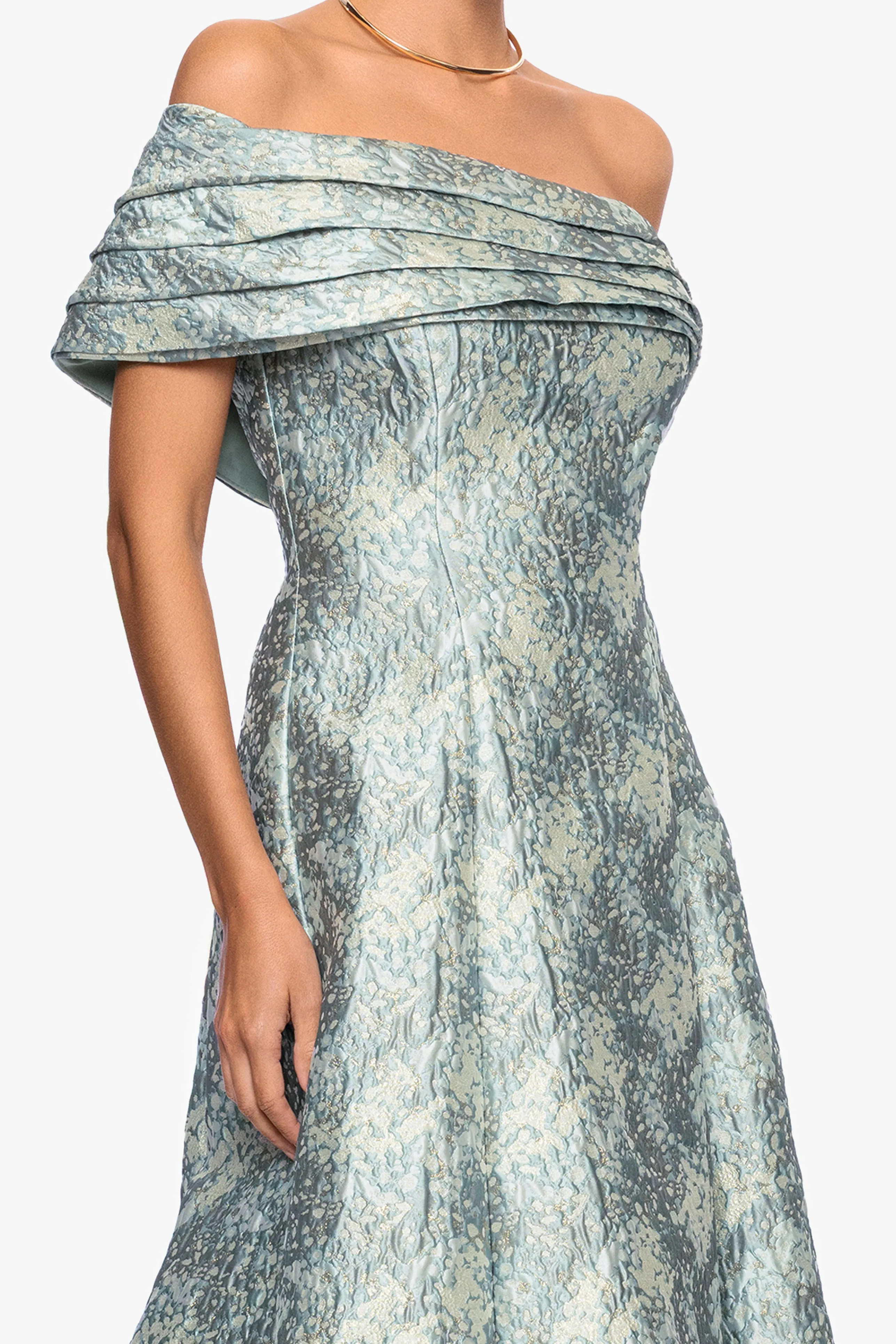 "Judith" Brocade One Shoulder A-Line Floor Length Dress sold by Betsy & Adam product image thumbnail 3