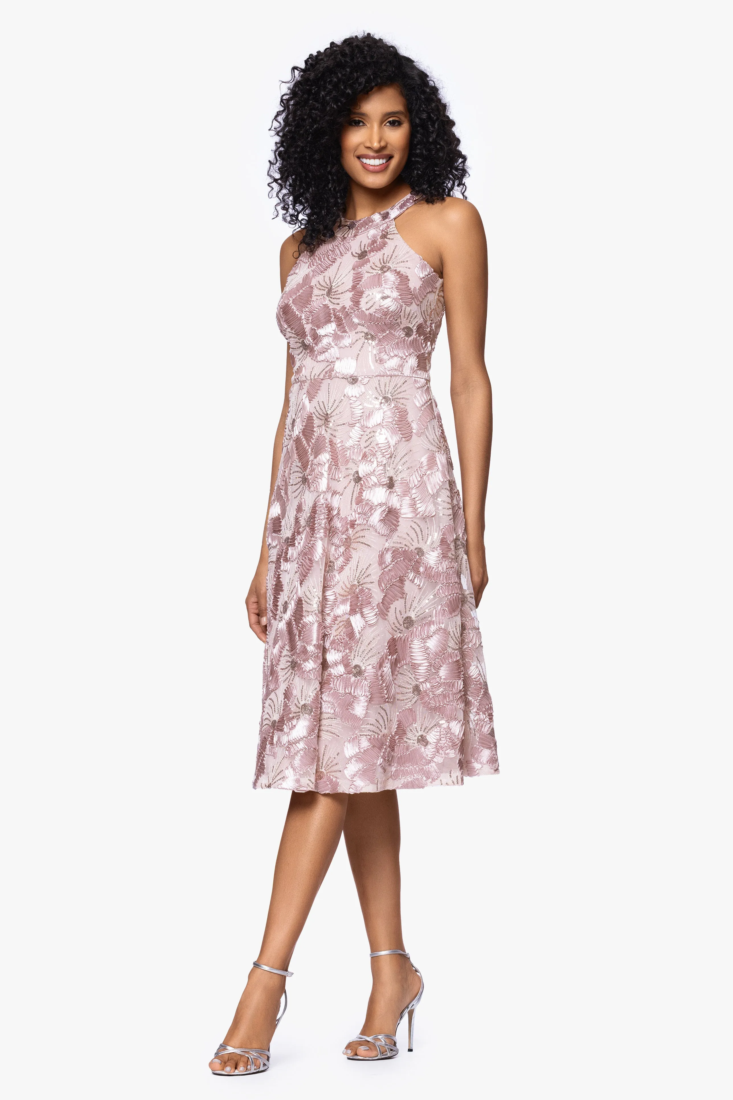 Petite "Piper" Soutache and Sequin Sleeveless Knee Length Dress sold by Betsy & Adam product image thumbnail 4