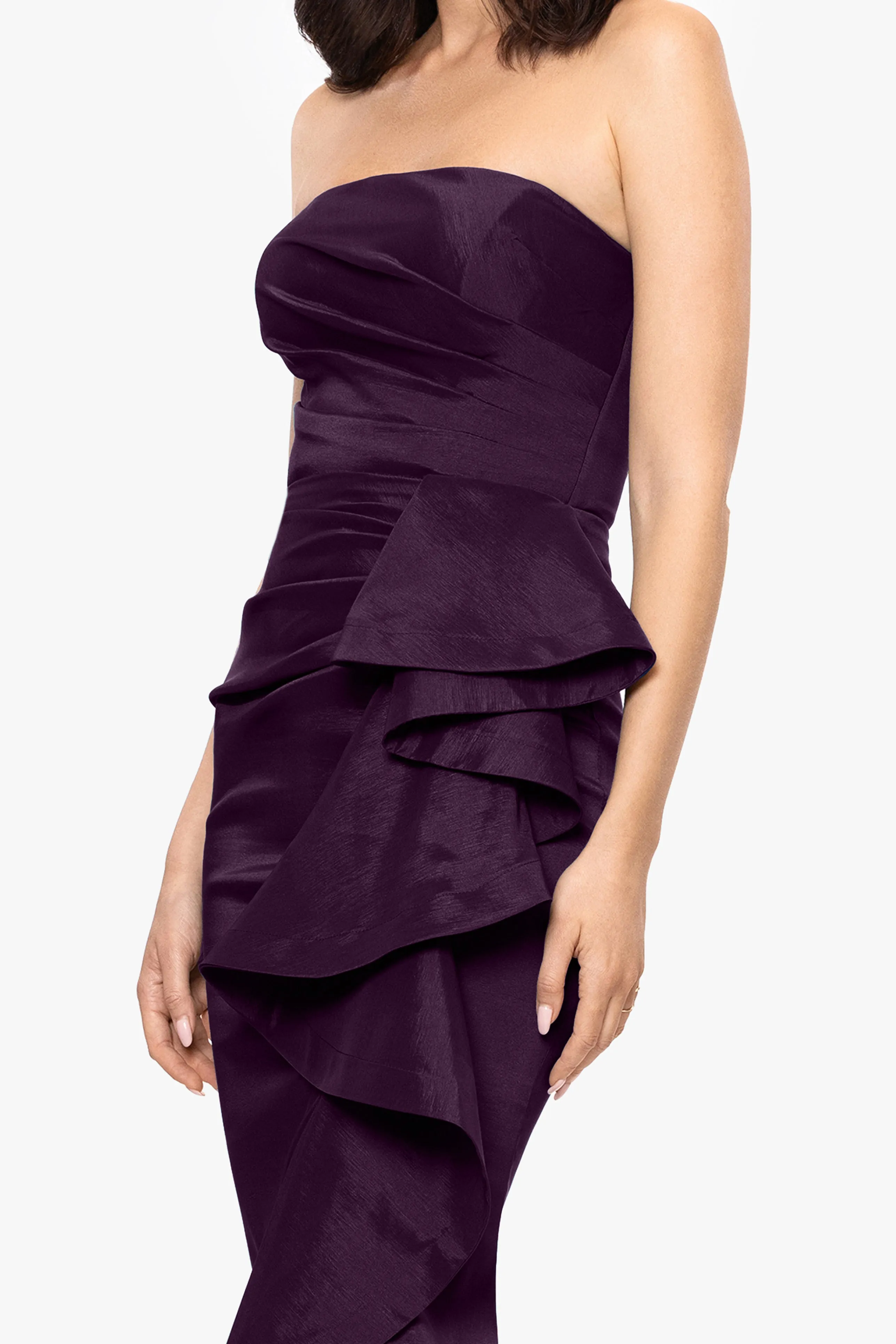 "Rowan" Taffeta Strapless Ruffle Floor Length Dress sold by Betsy & Adam product image thumbnail 2