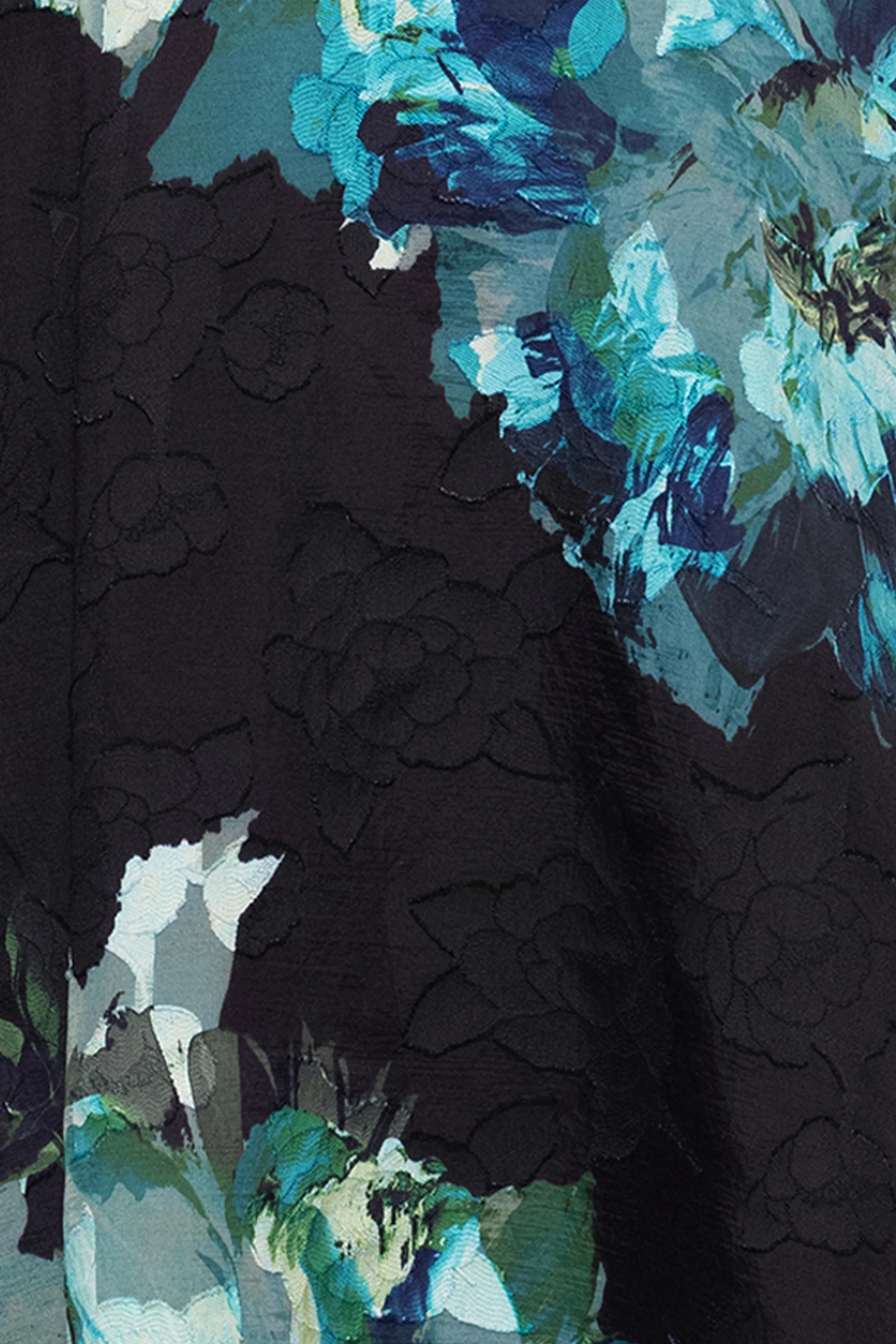 Plus "Carli" Chiffon Jacquard Burnout One Shoulder Floor Length Dress sold by Betsy & Adam product image thumbnail 5