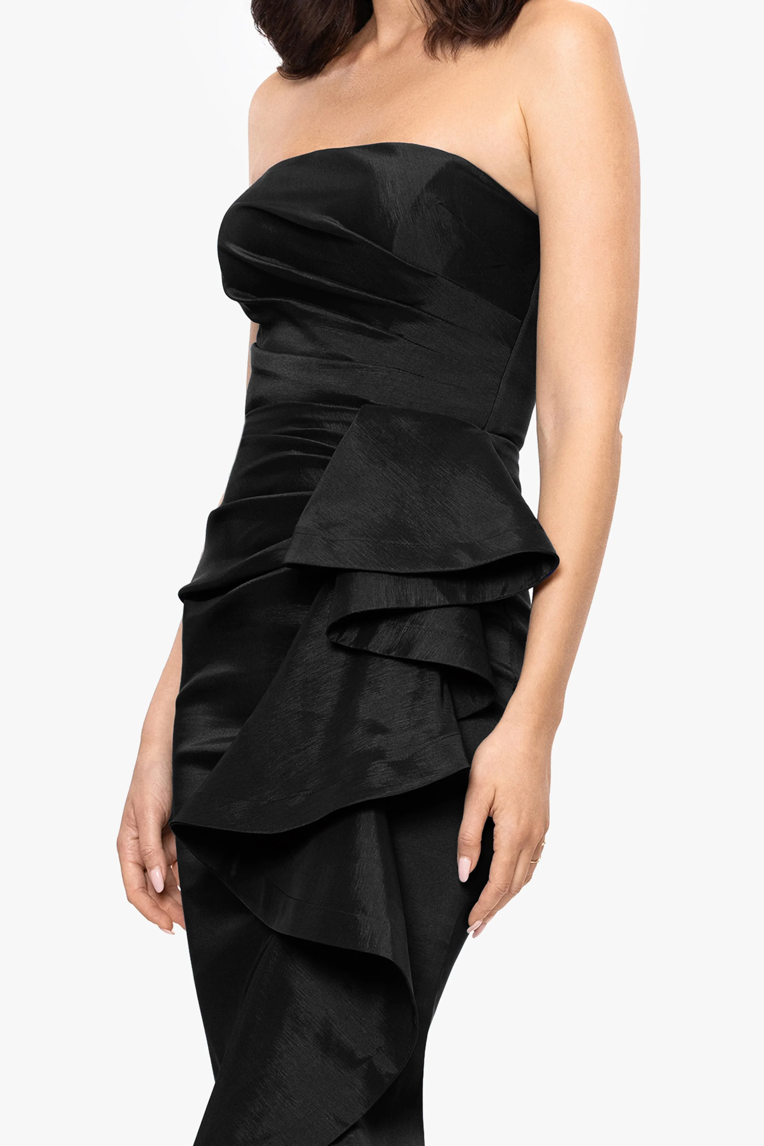 "Rowan" Taffeta Strapless Ruffle Floor Length Dress sold by Betsy & Adam product image thumbnail 2