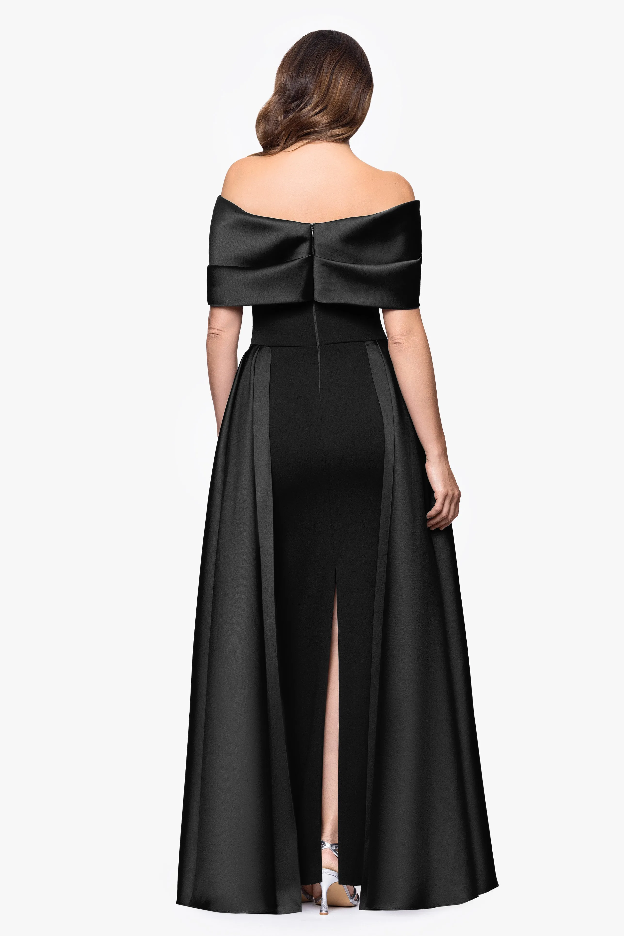 "Kendall" Scuba Crepe and Mikado Twist Floor Length Dress sold by Betsy & Adam product image thumbnail 3