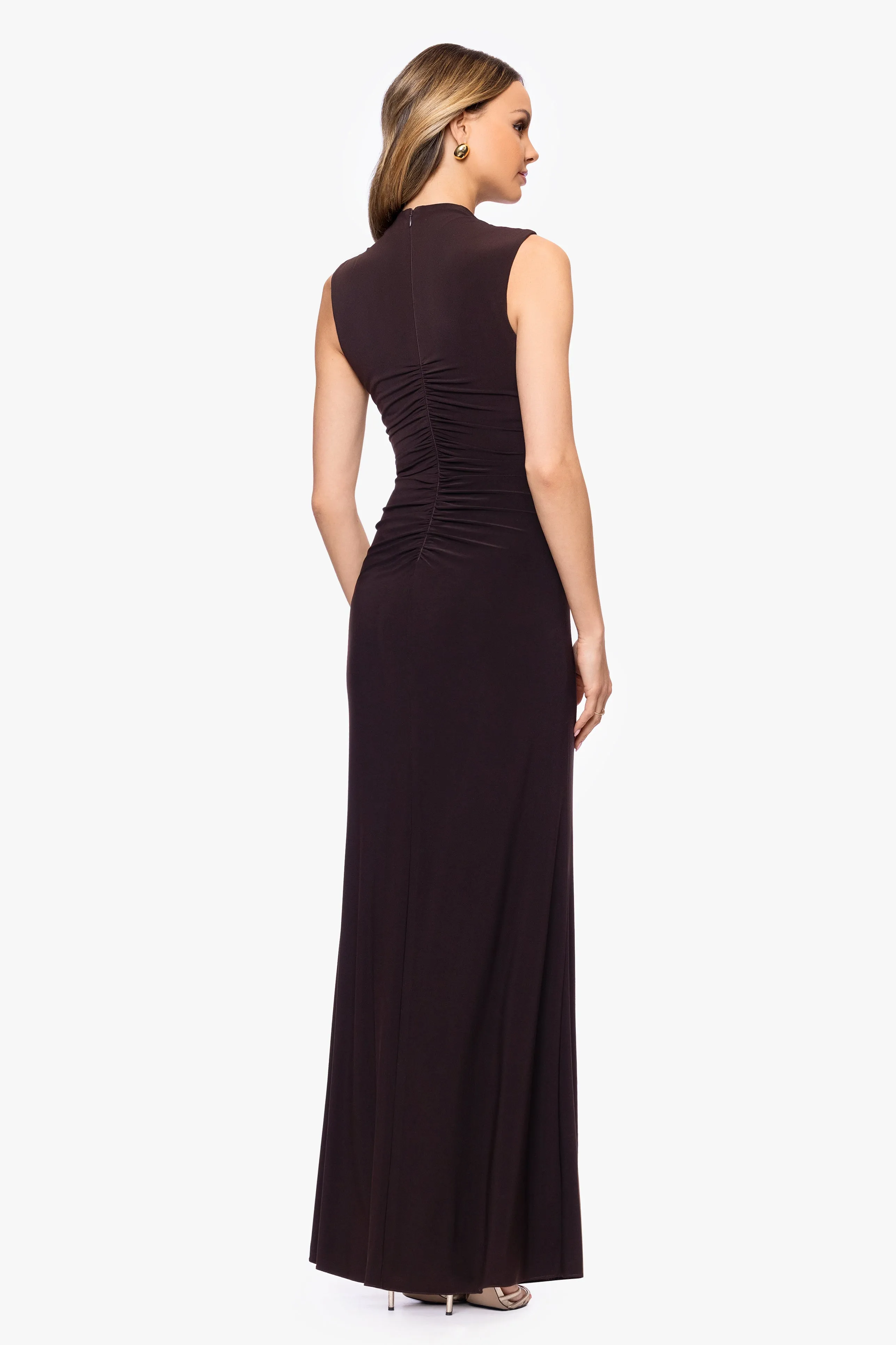 "Perry" Jersey Knit Rouched Floor Length Dress sold by Betsy & Adam product image thumbnail 3