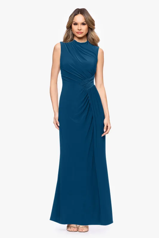 "Perry" Jersey Knit Rouched Floor Length Dress sold by Betsy & Adam