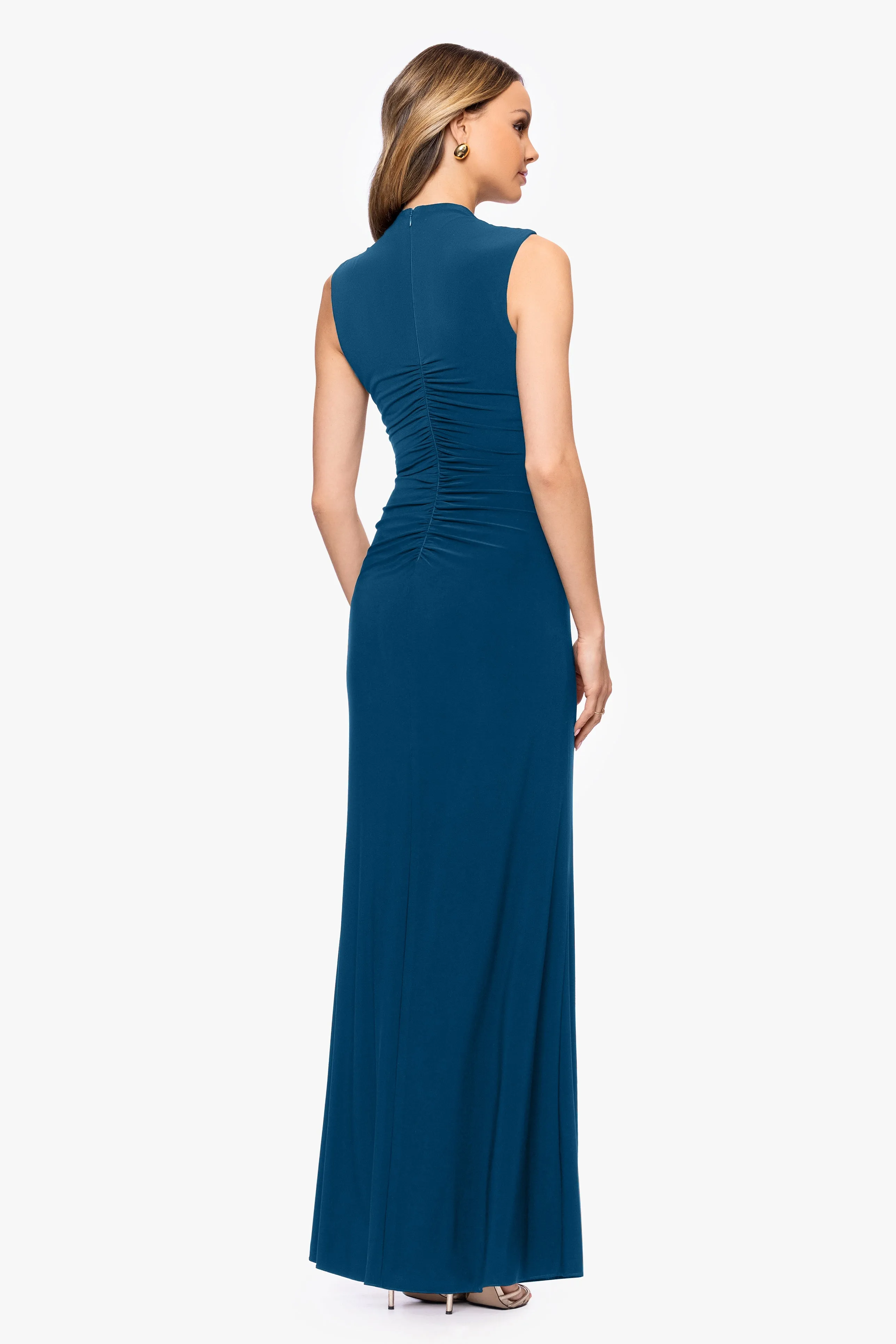 "Perry" Jersey Knit Rouched Floor Length Dress sold by Betsy & Adam product image thumbnail 3