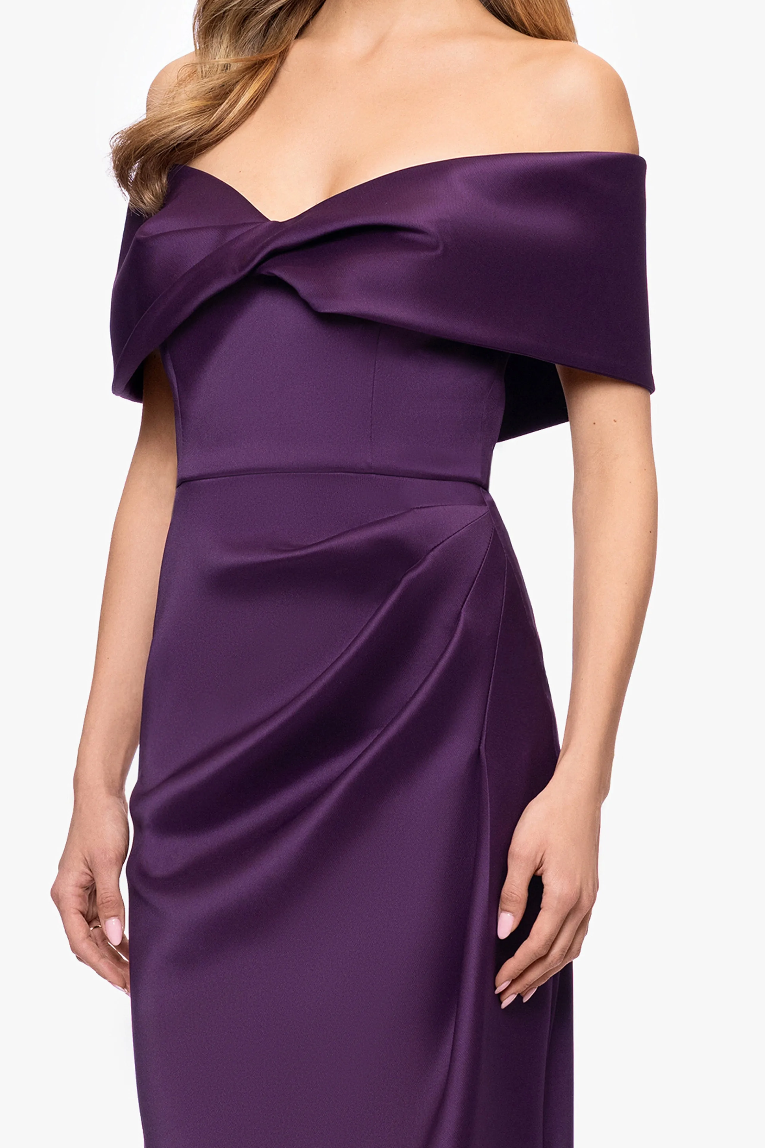 "Juliet" Mikado Off The Shoulder Floor Length Dress sold by Betsy & Adam product image thumbnail 2