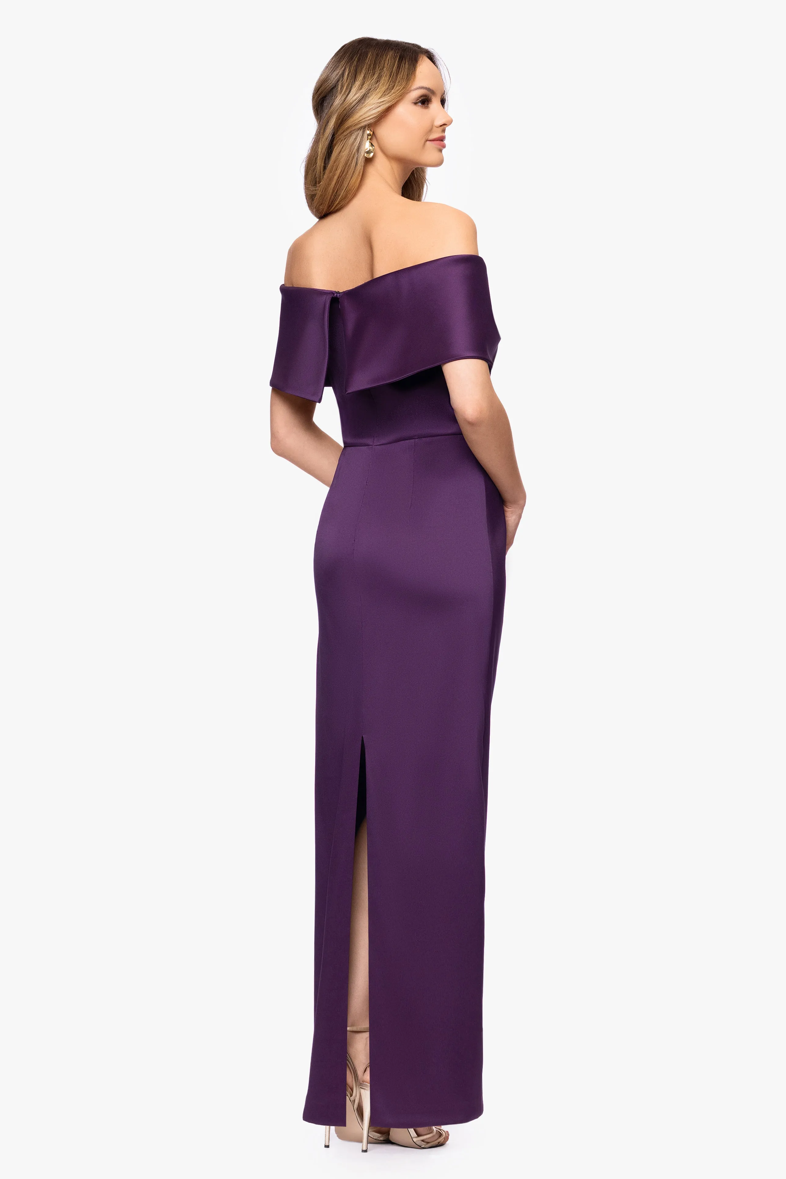 "Juliet" Mikado Off The Shoulder Floor Length Dress sold by Betsy & Adam product image thumbnail 3