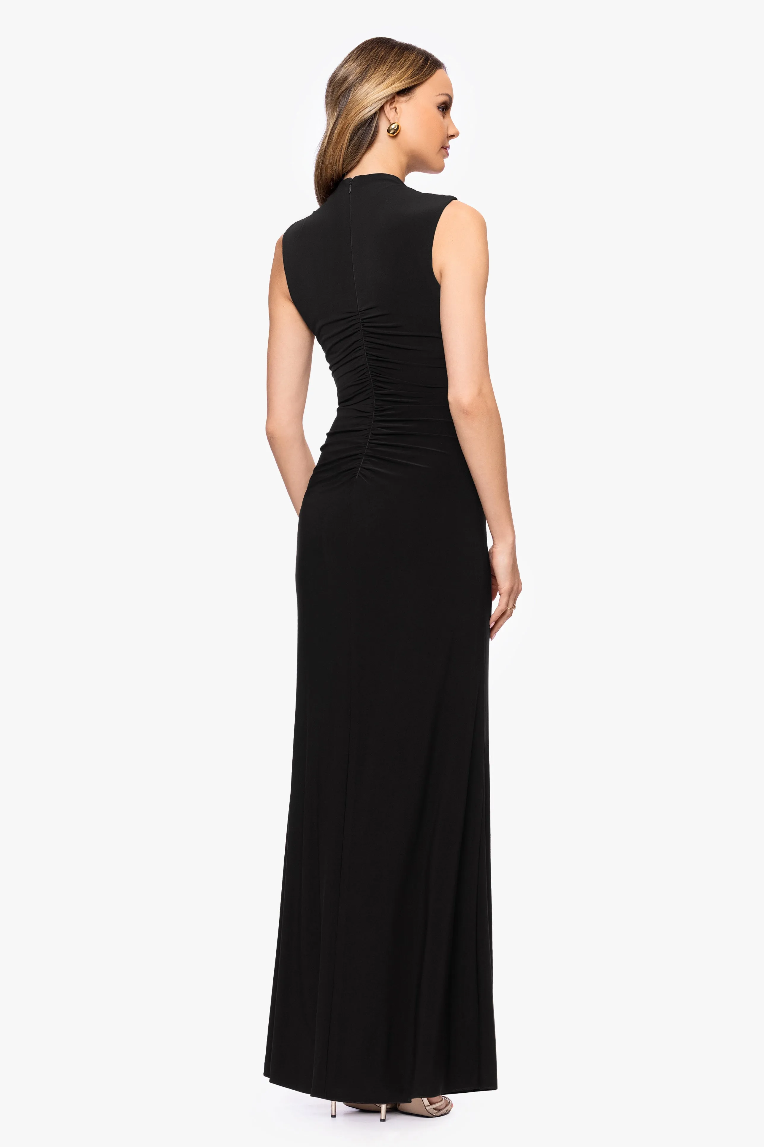 "Perry" Jersey Knit Rouched Floor Length Dress sold by Betsy & Adam product image thumbnail 3